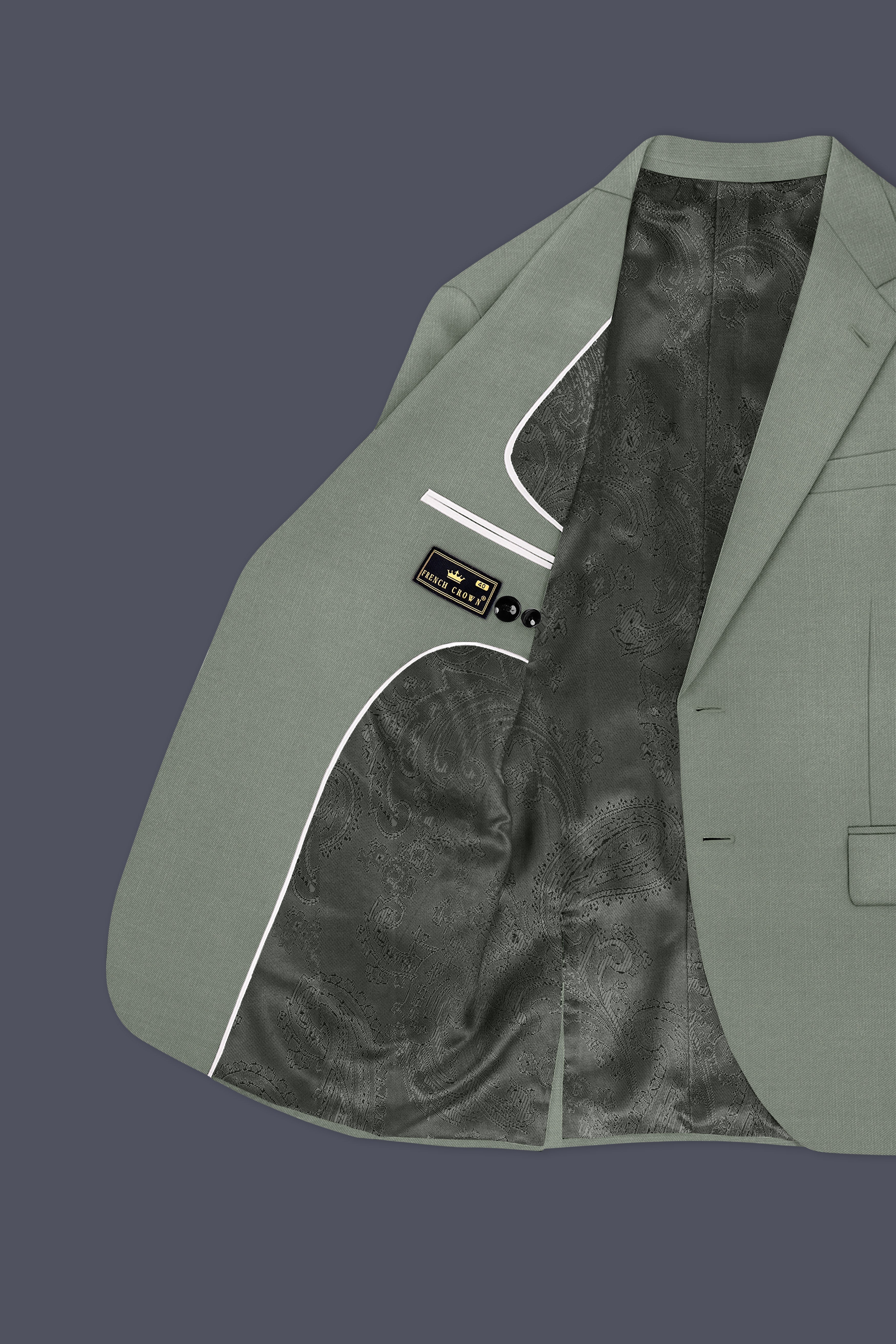 Sage-Smokey Green Wool Rich Slight Stretch Single Breasted Suit