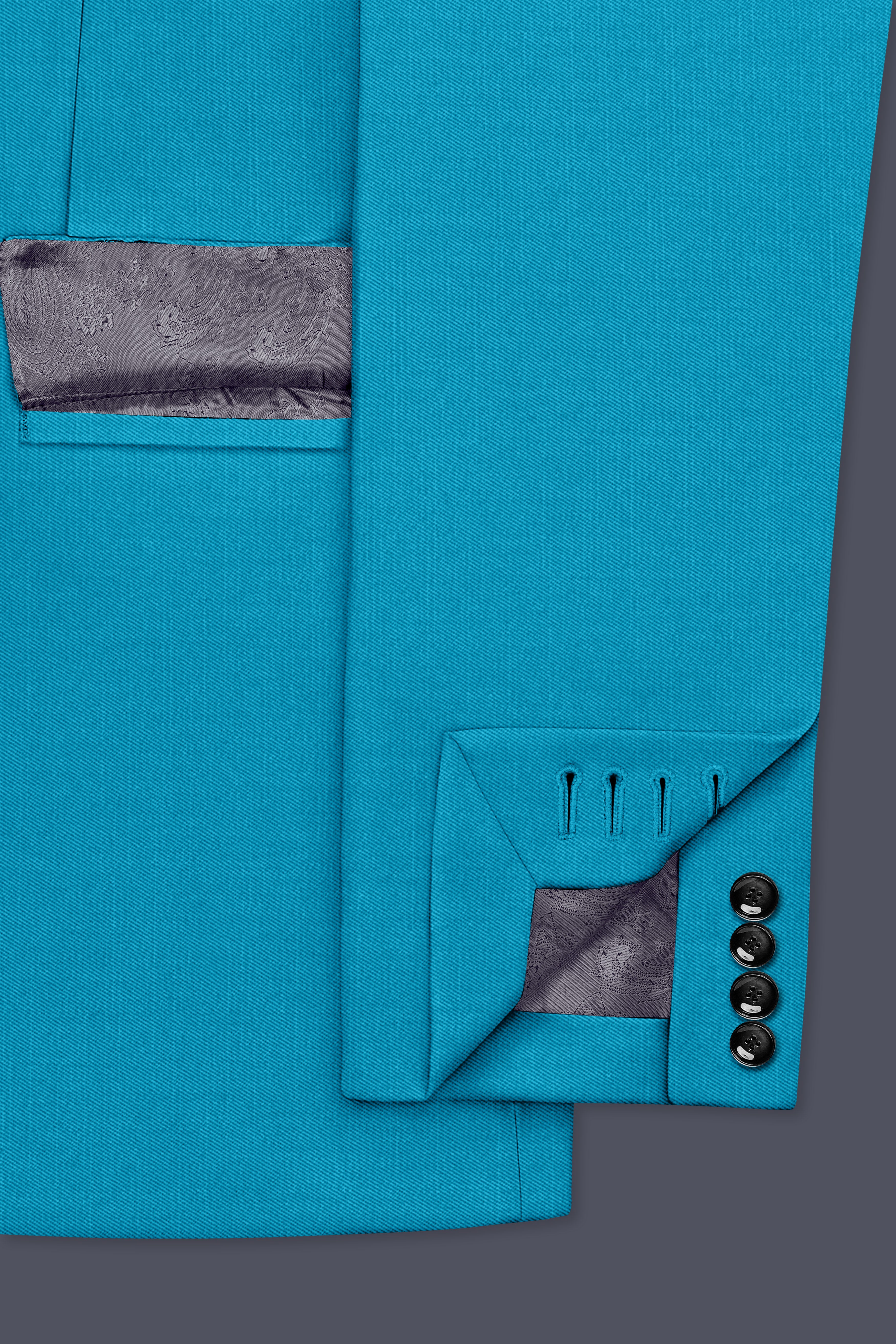 Atlantic-Bondi Blue Wool Rich Slight Stretch Single Breasted Suit