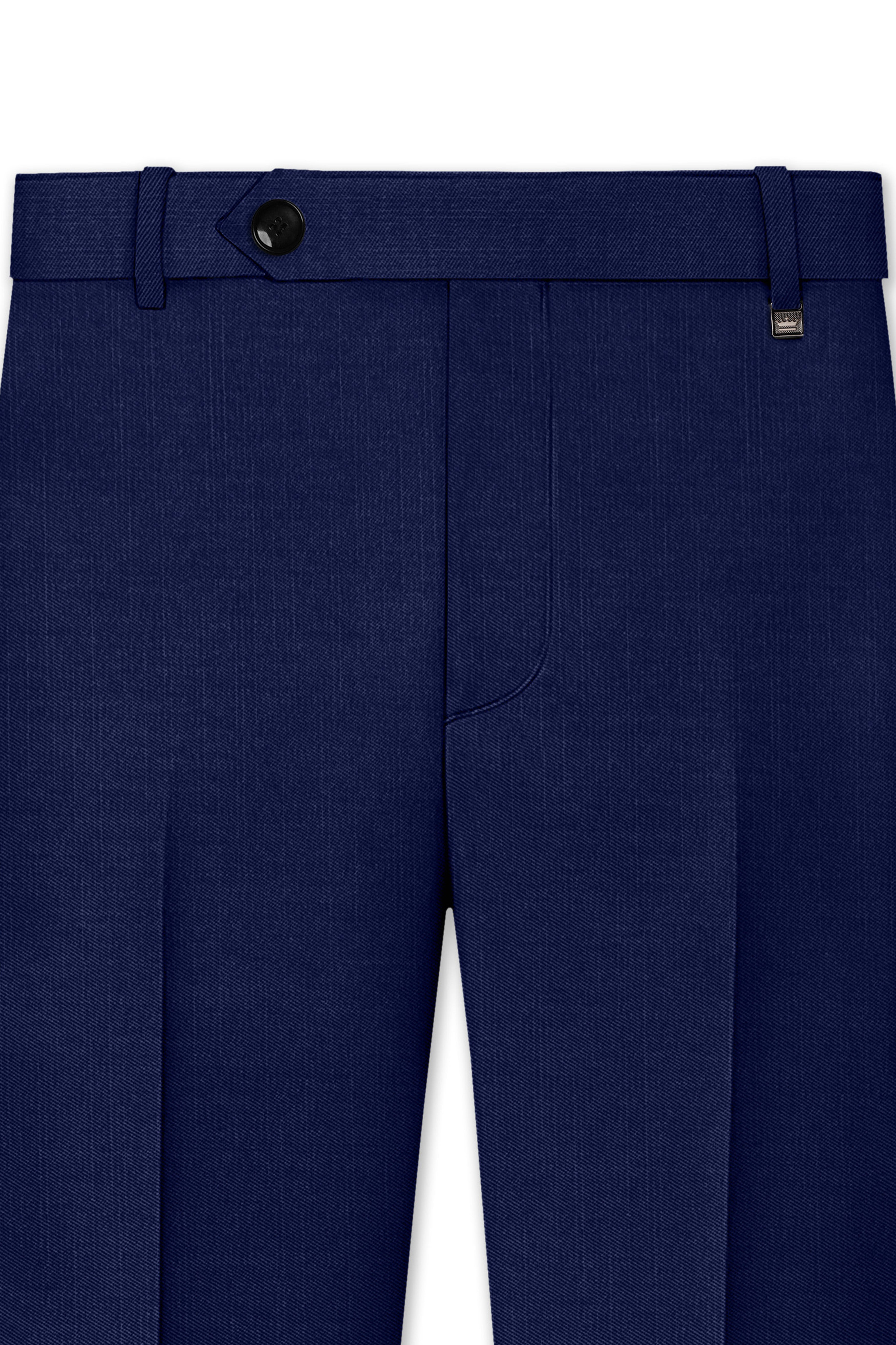 Obsidio-Ebony Navy Blue Wool Rich Slight Stretch Double Breasted Suit