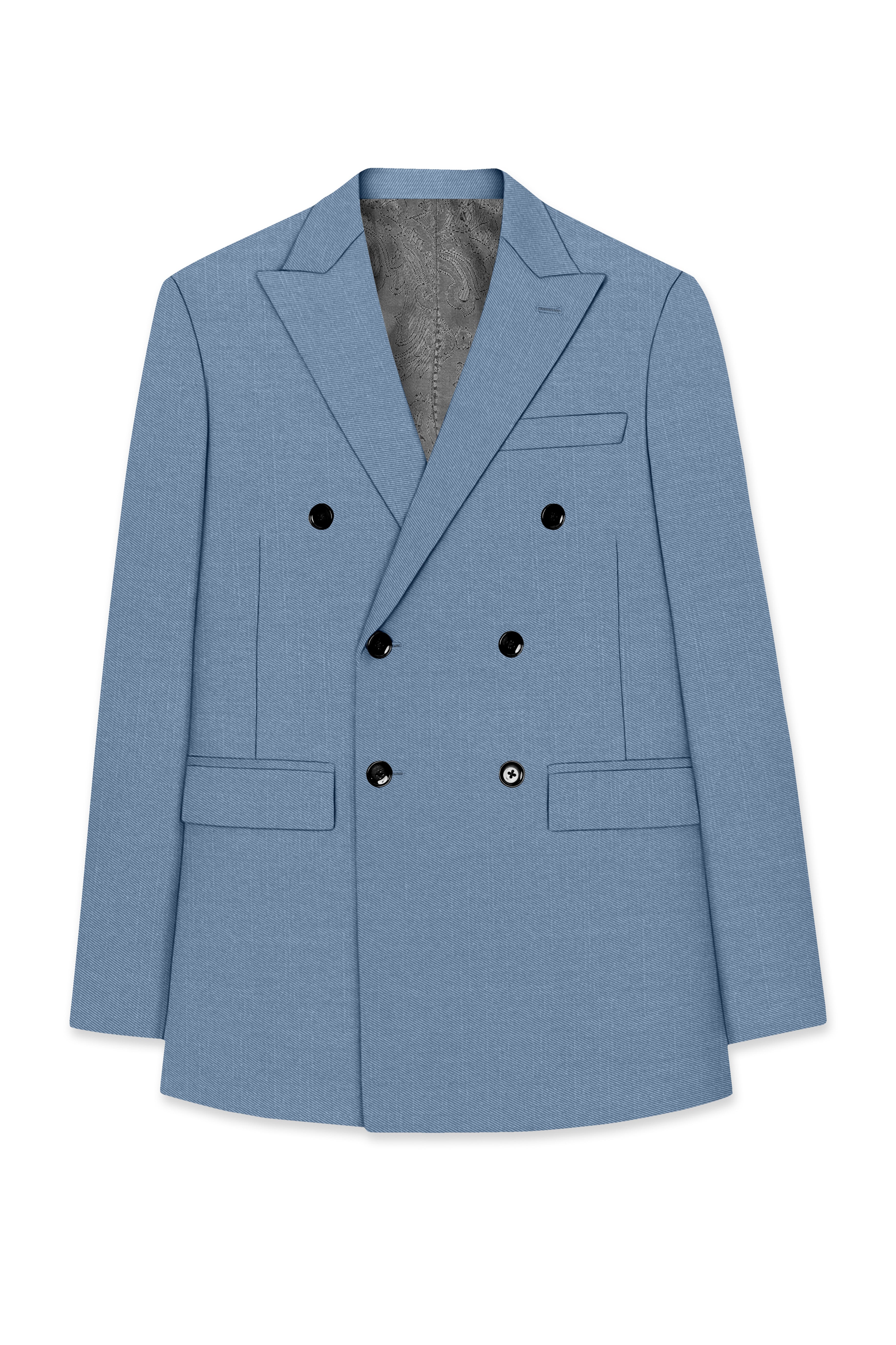 Celestor-Lynch Blue Wool Rich Slight Stretch Double Breasted Suit
