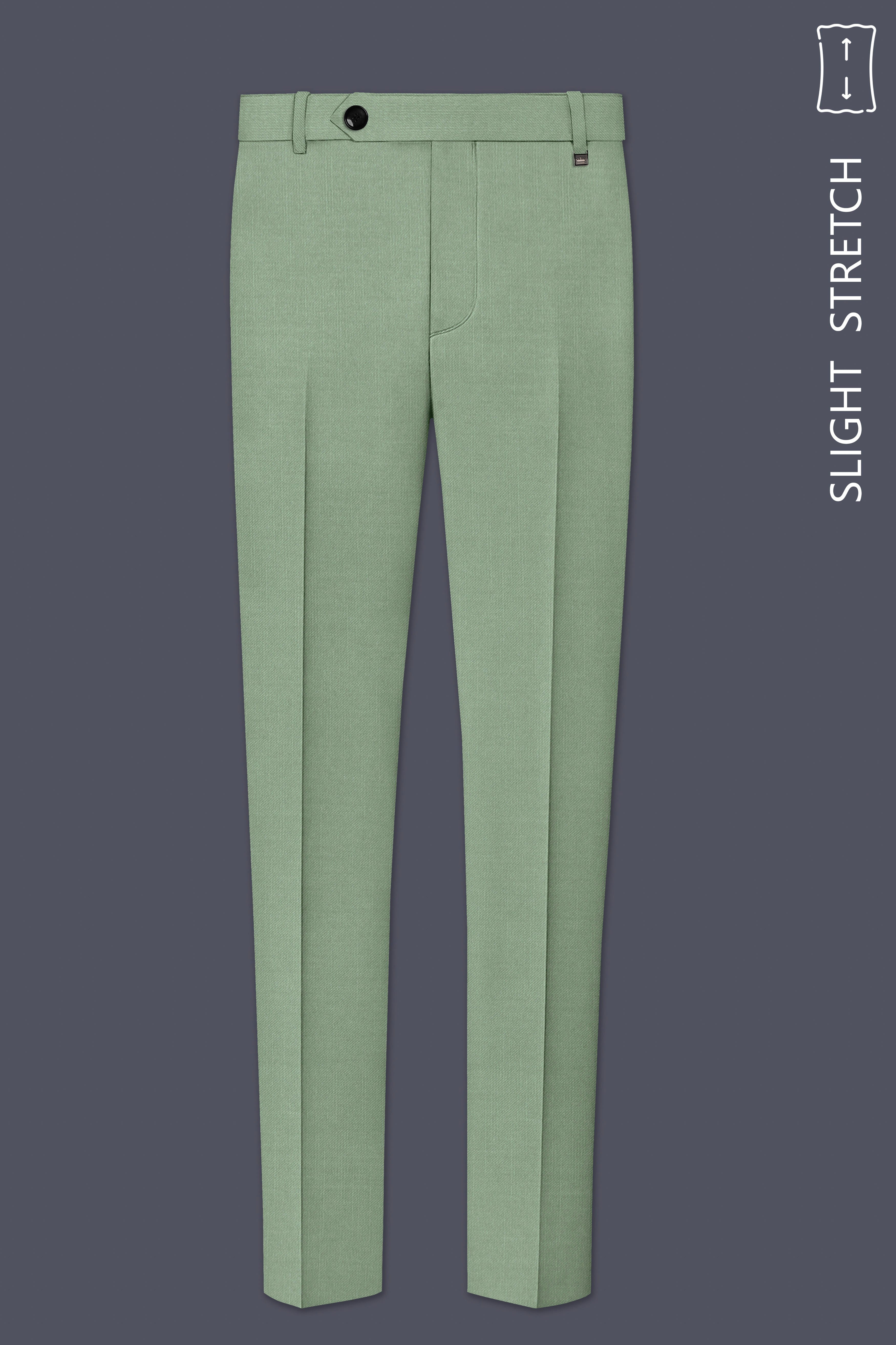 Basil-Spanish Green Wool Rich Slight Stretch Double Breasted Suit