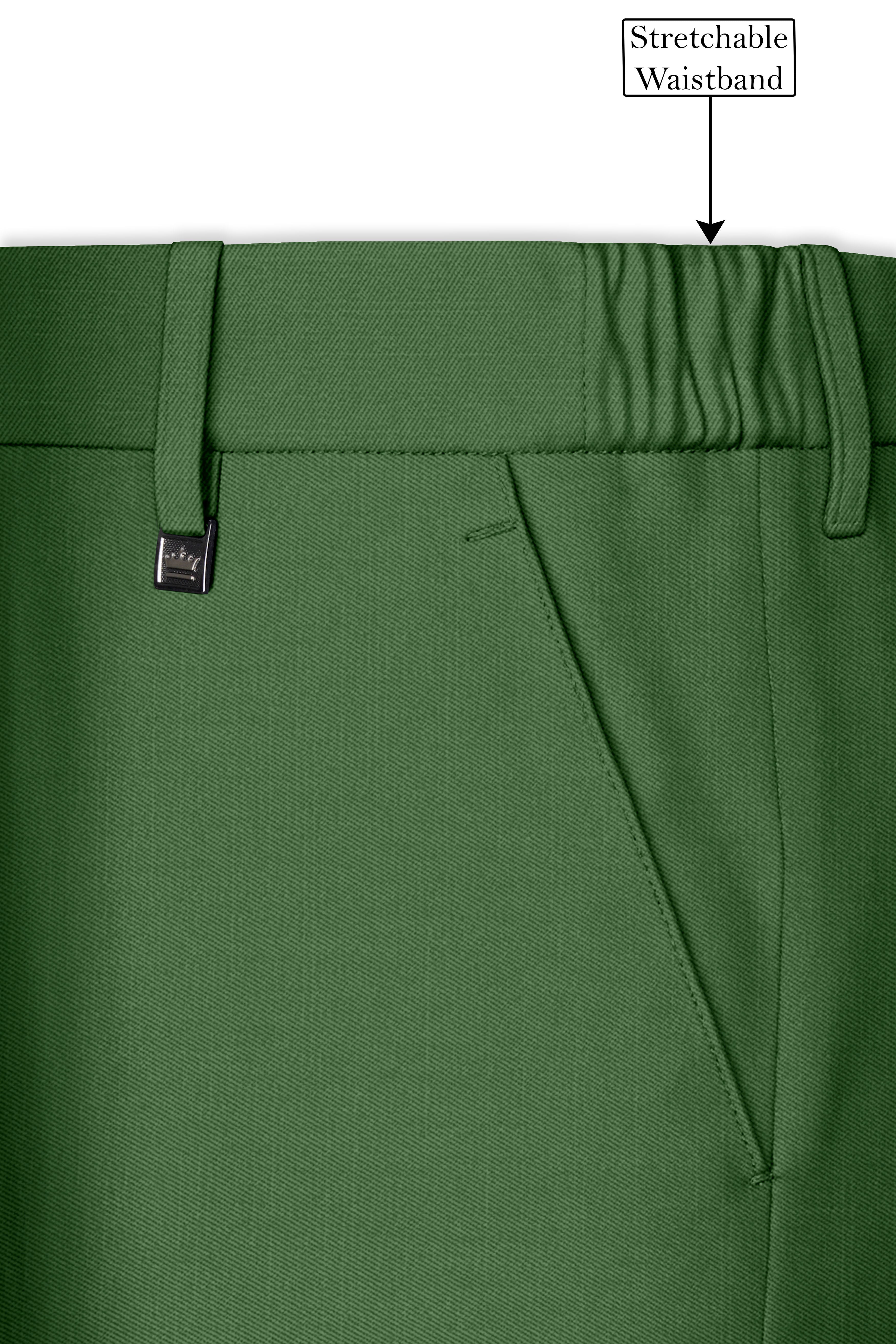 Viridian-Forest Green Wool Rich Slight Stretch Double Breasted Suit