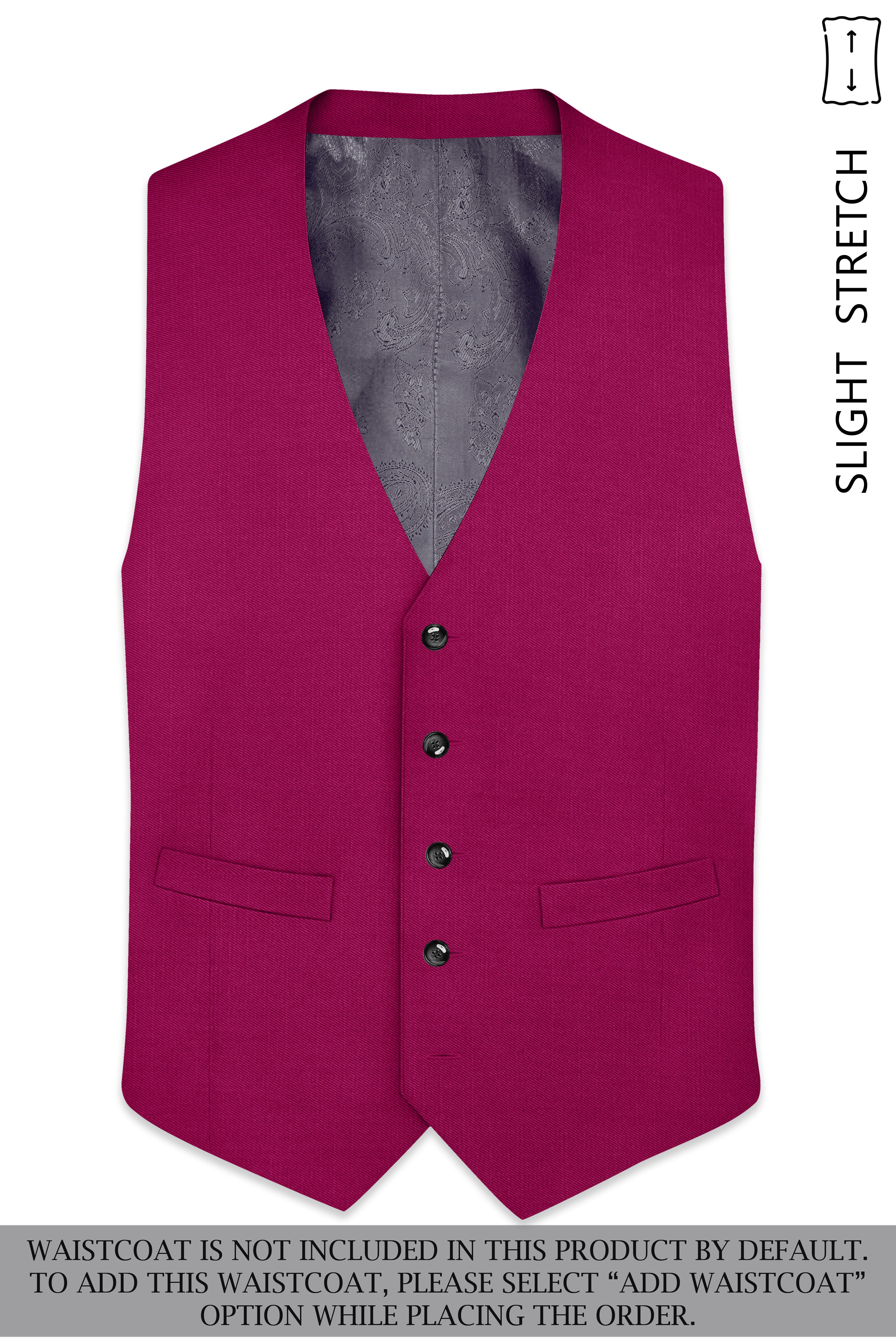 Orchid-Mulberry Pink Wool Rich Slight Stretch Double Breasted Suit