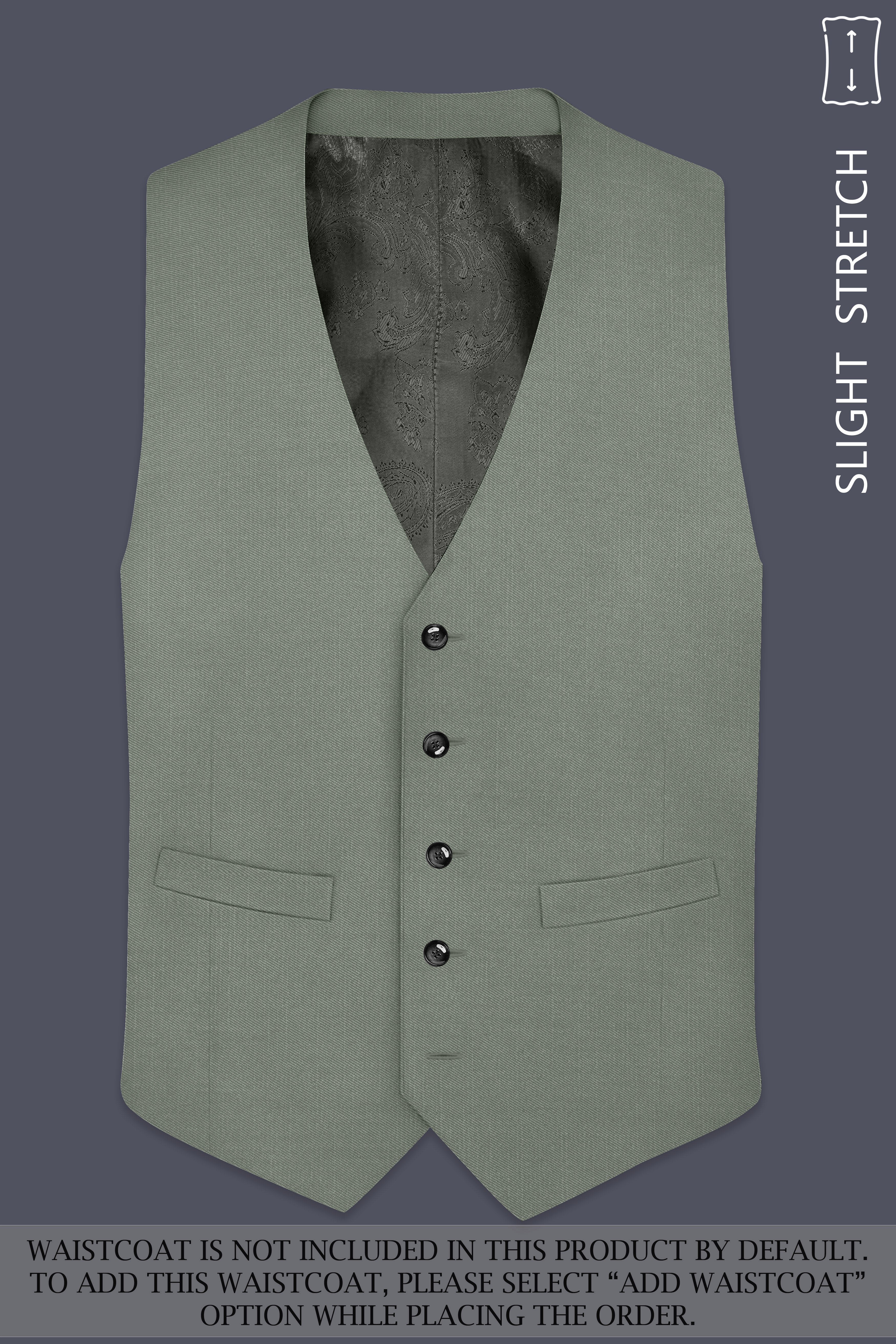 Sage-Smokey Green Wool Rich Slight Stretch Double Breasted Suit