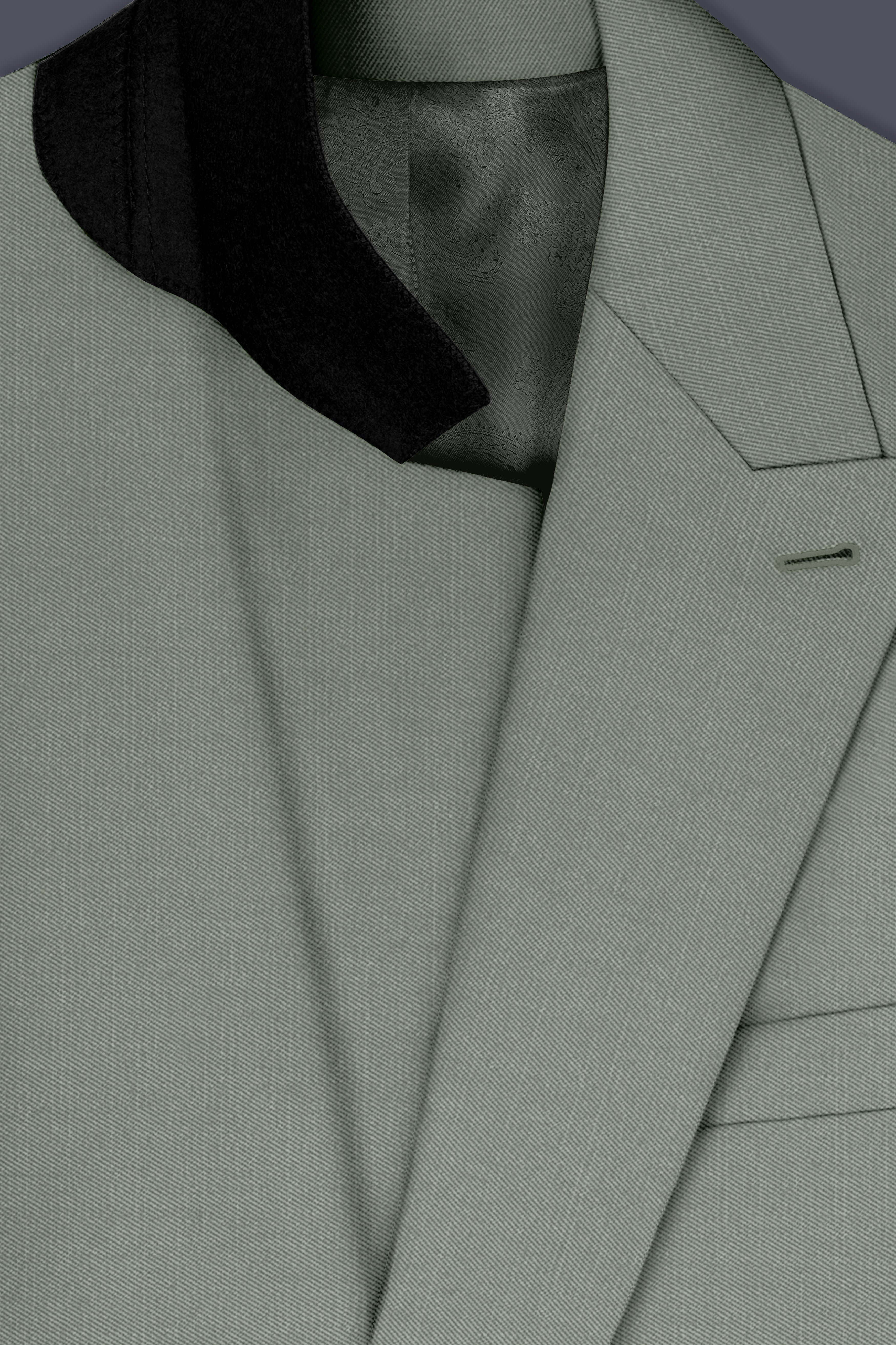 Sage-Smokey Green Wool Rich Slight Stretch Double Breasted Suit