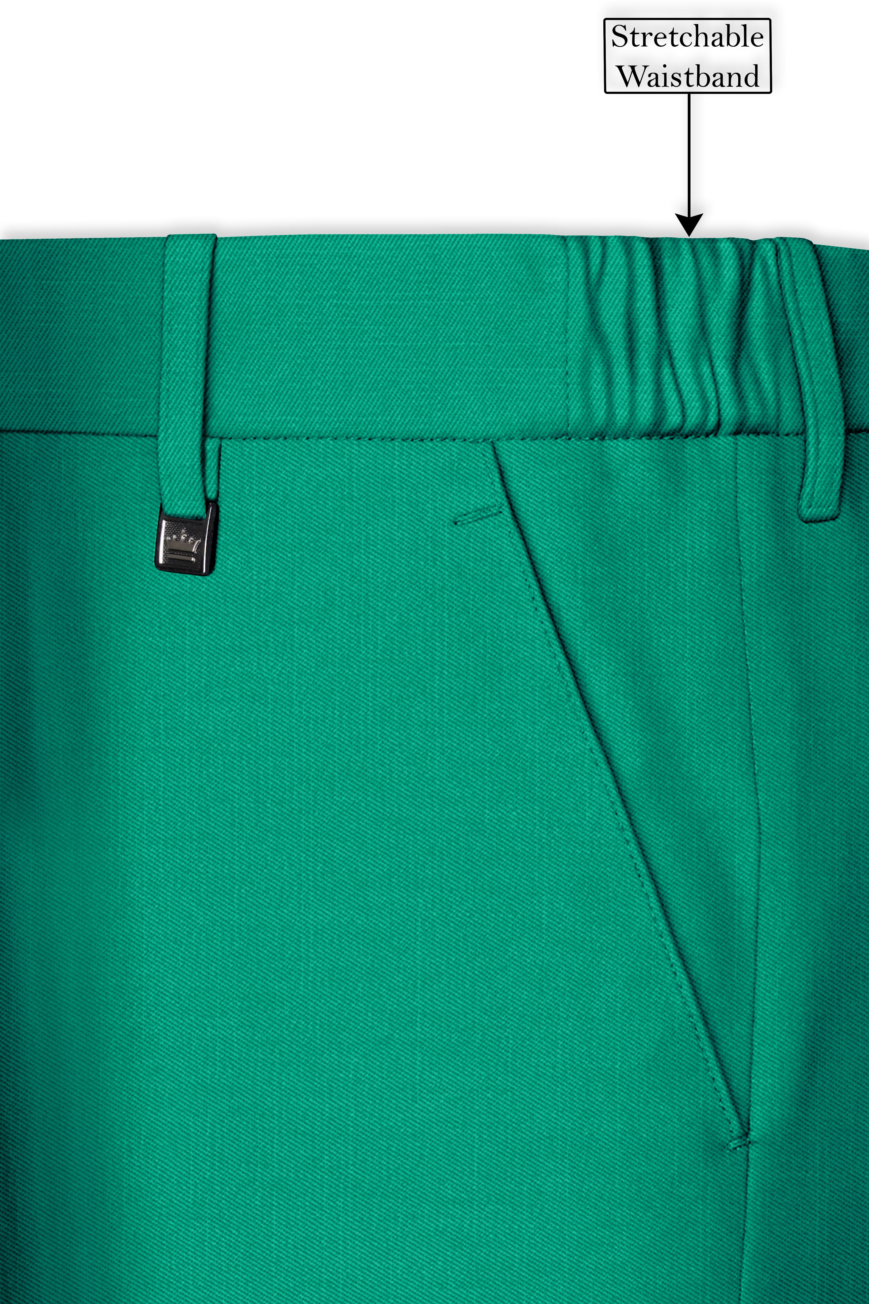 Emerald-Tropical Green Wool Rich Slight Stretch Double Breasted Suit