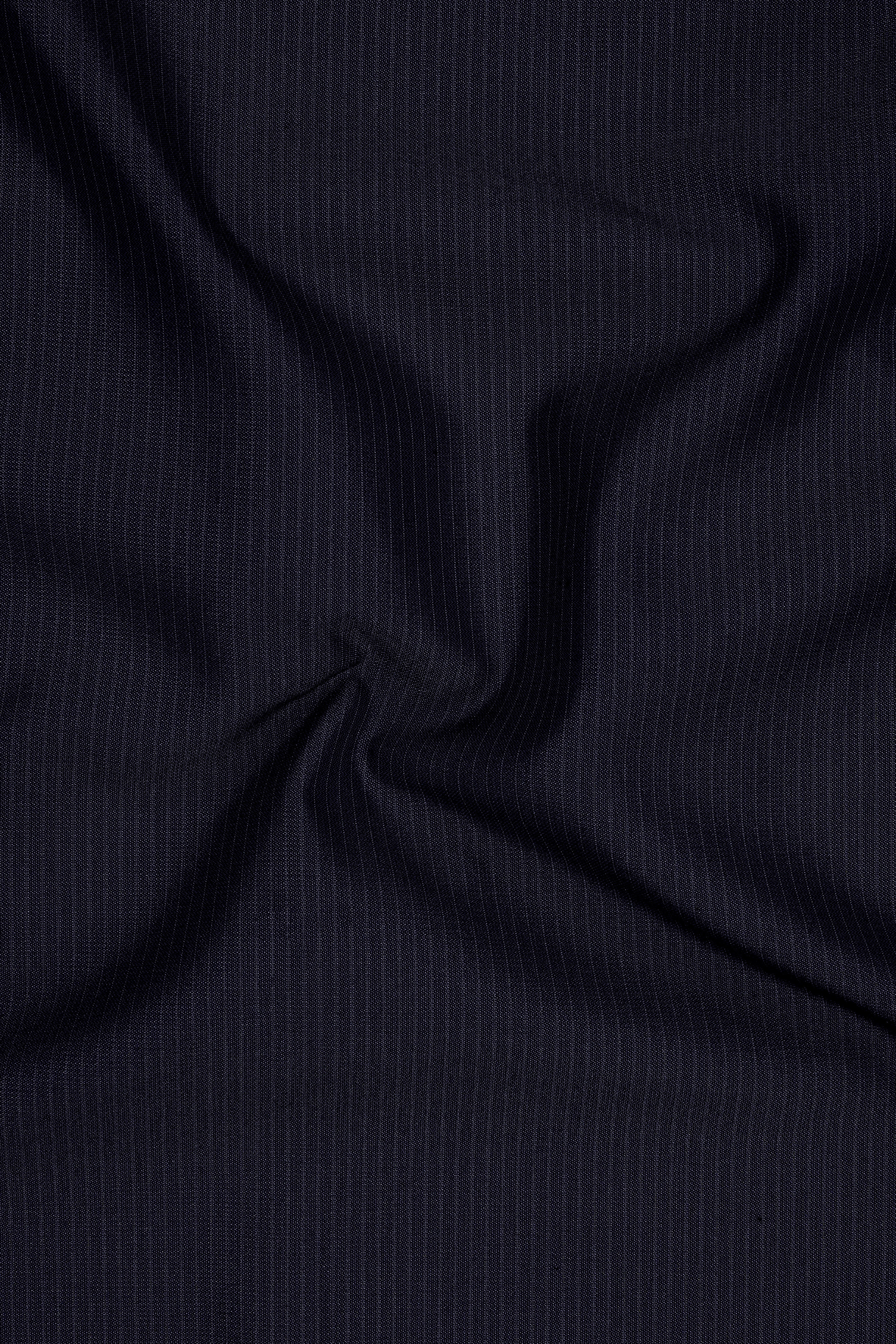 Elion-Bunker Blue Pencil Striped Wool Rich Slight Stretch Single Breasted Suit