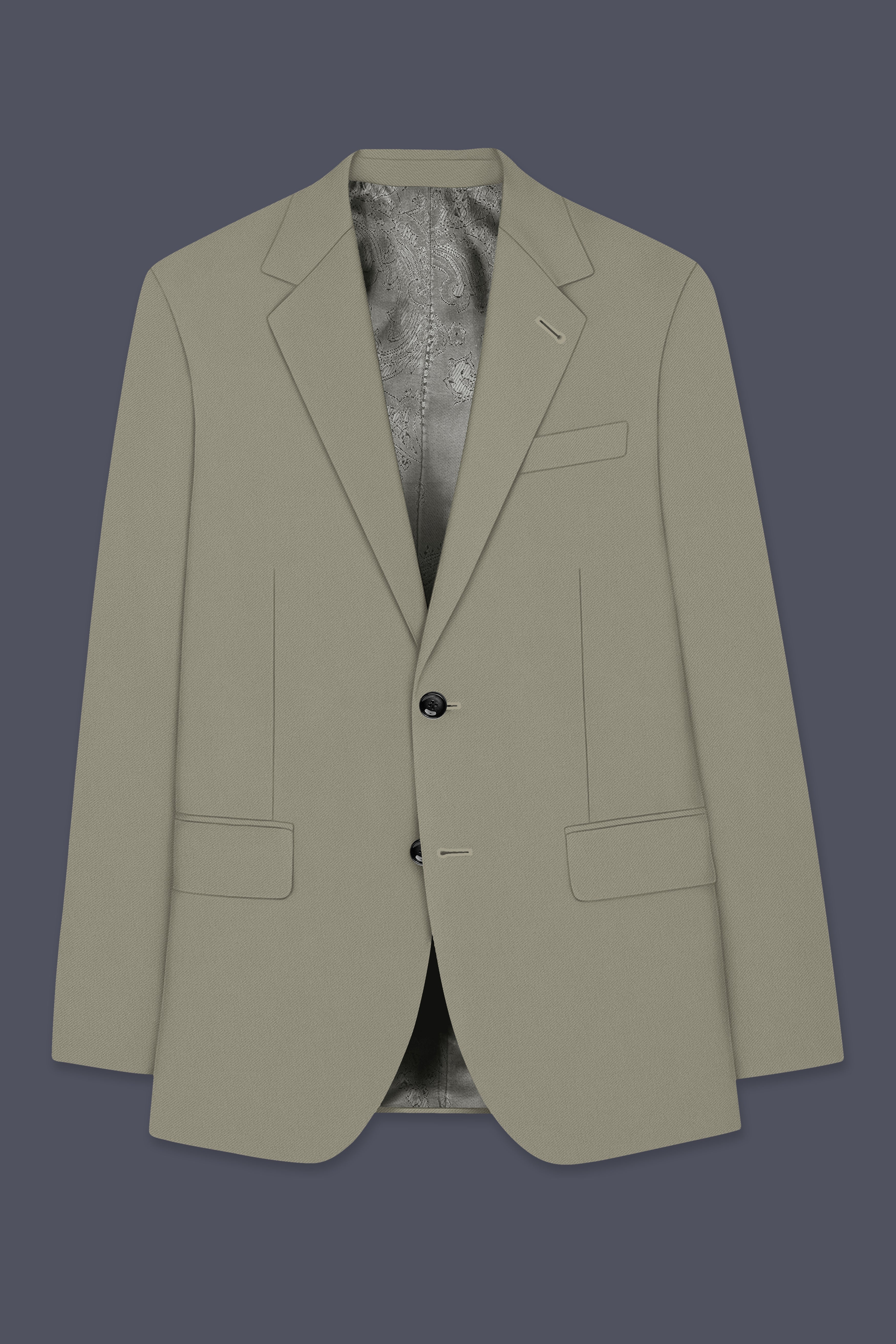 Loden-Korean Kokoda Green 4-Way Stretch Wrinkle-Free Wool Rich Single Breasted Suit