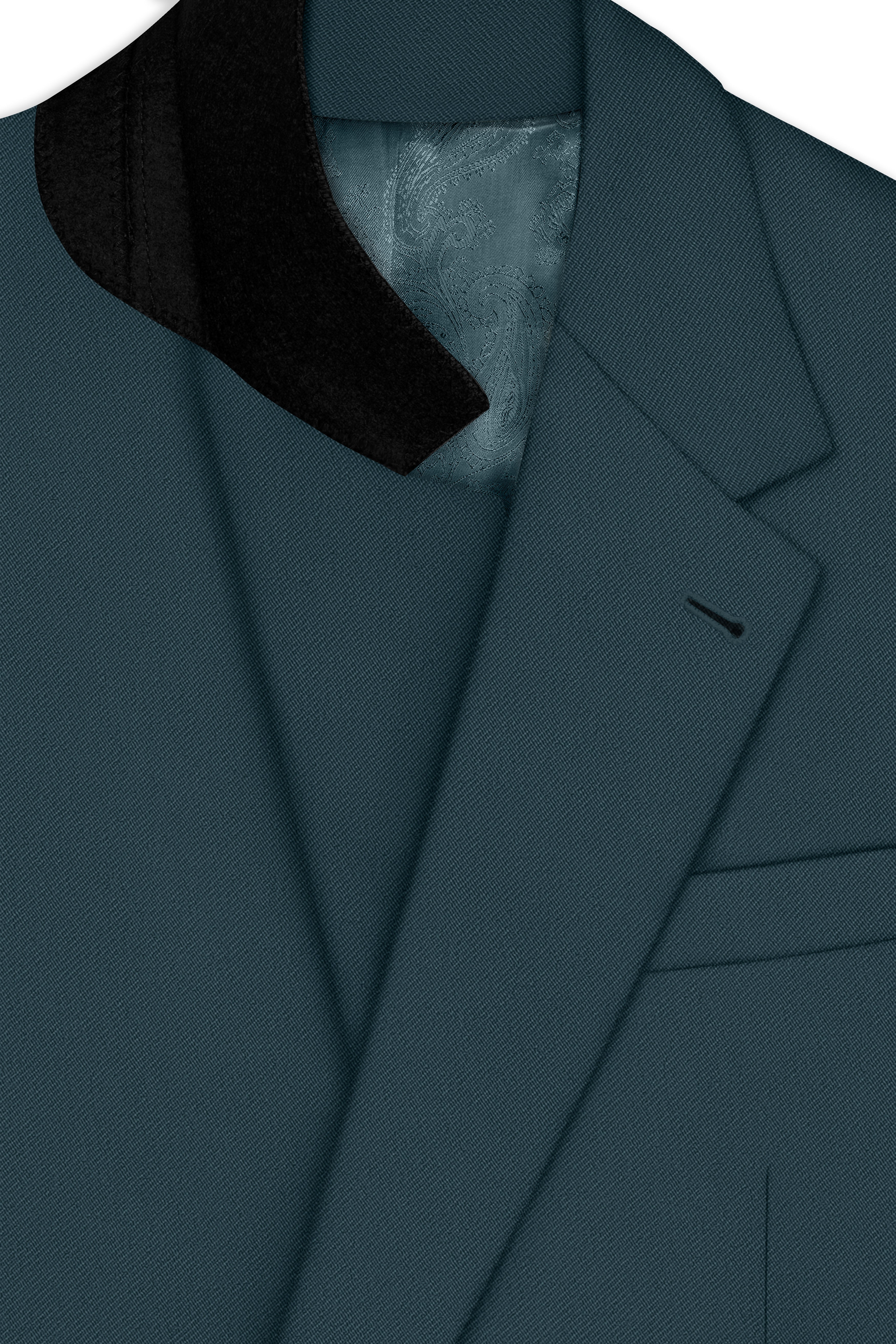 Navaro-Korean Gable Blue 4-Way Stretch Wrinkle-Free Wool Rich Single Breasted Suit