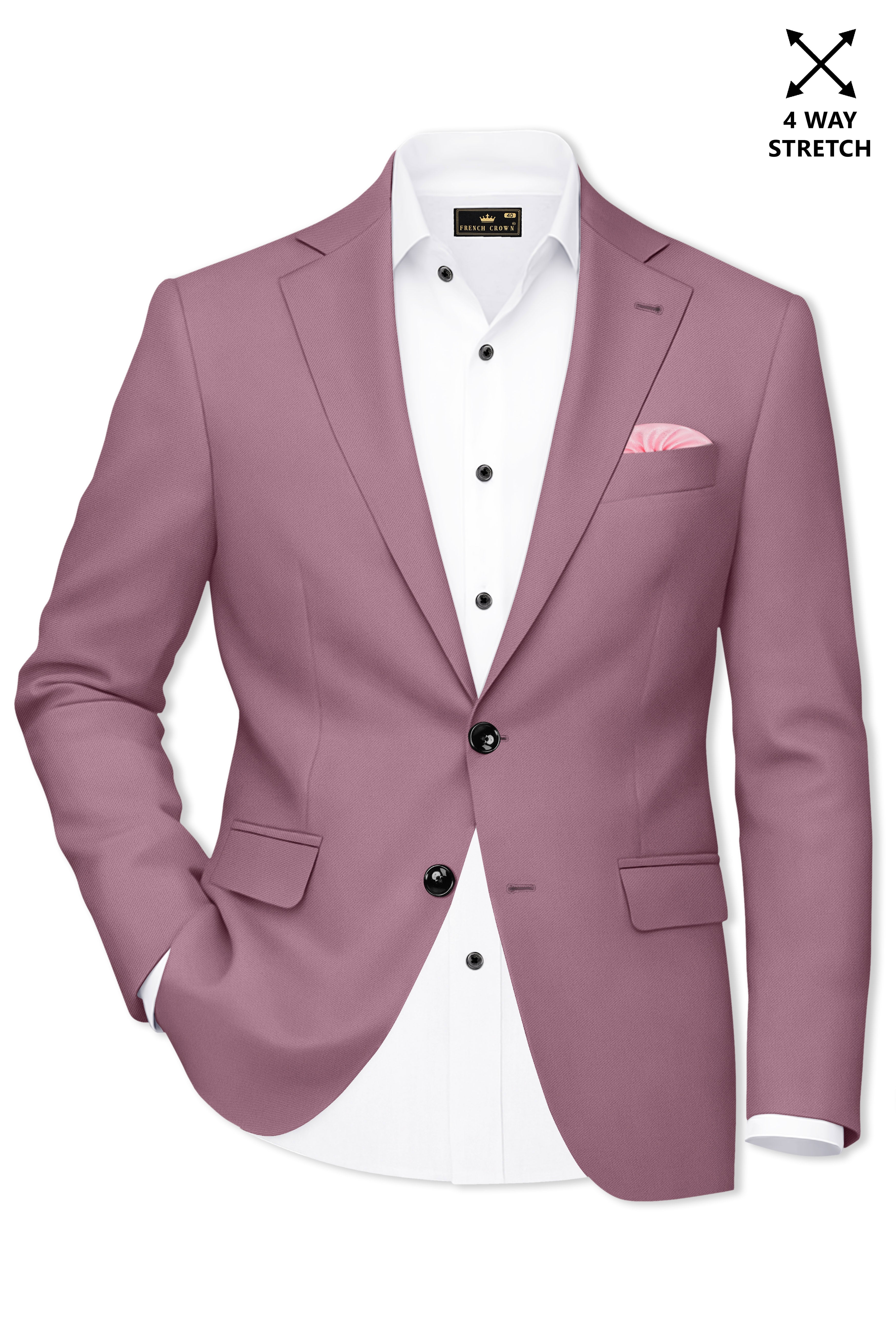 Rouge-Korean Opium Pink 4-Way Stretch Wrinkle-Free Wool Rich Single Breasted Suit