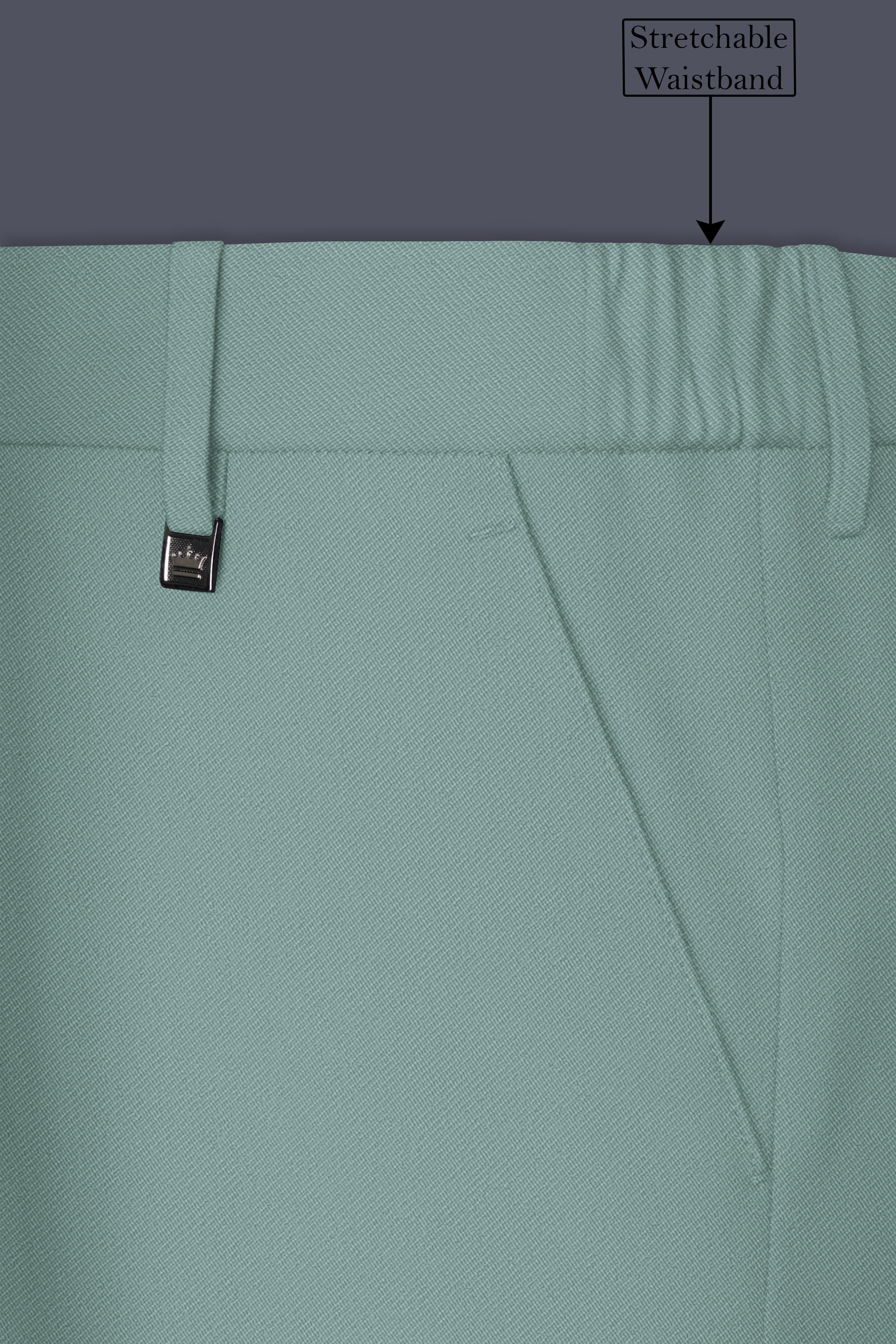 Verde-Korean Spanish Green 4-Way Stretch Wrinkle-Free Wool Rich Double Breasted Suit