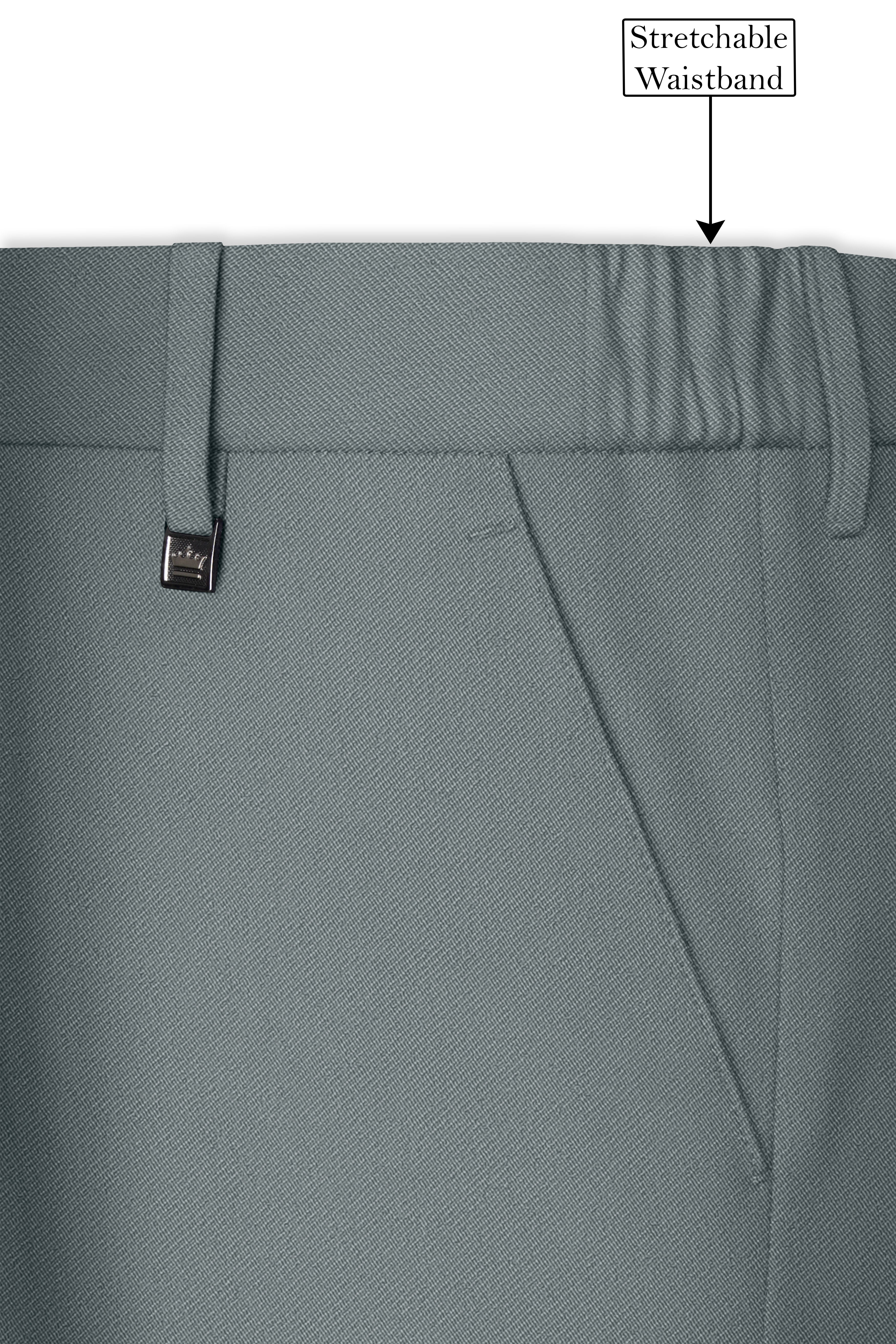 Flexaro-Korean Abbey gray 4-Way Stretch Wrinkle-Free Wool Rich Double Breasted Suit