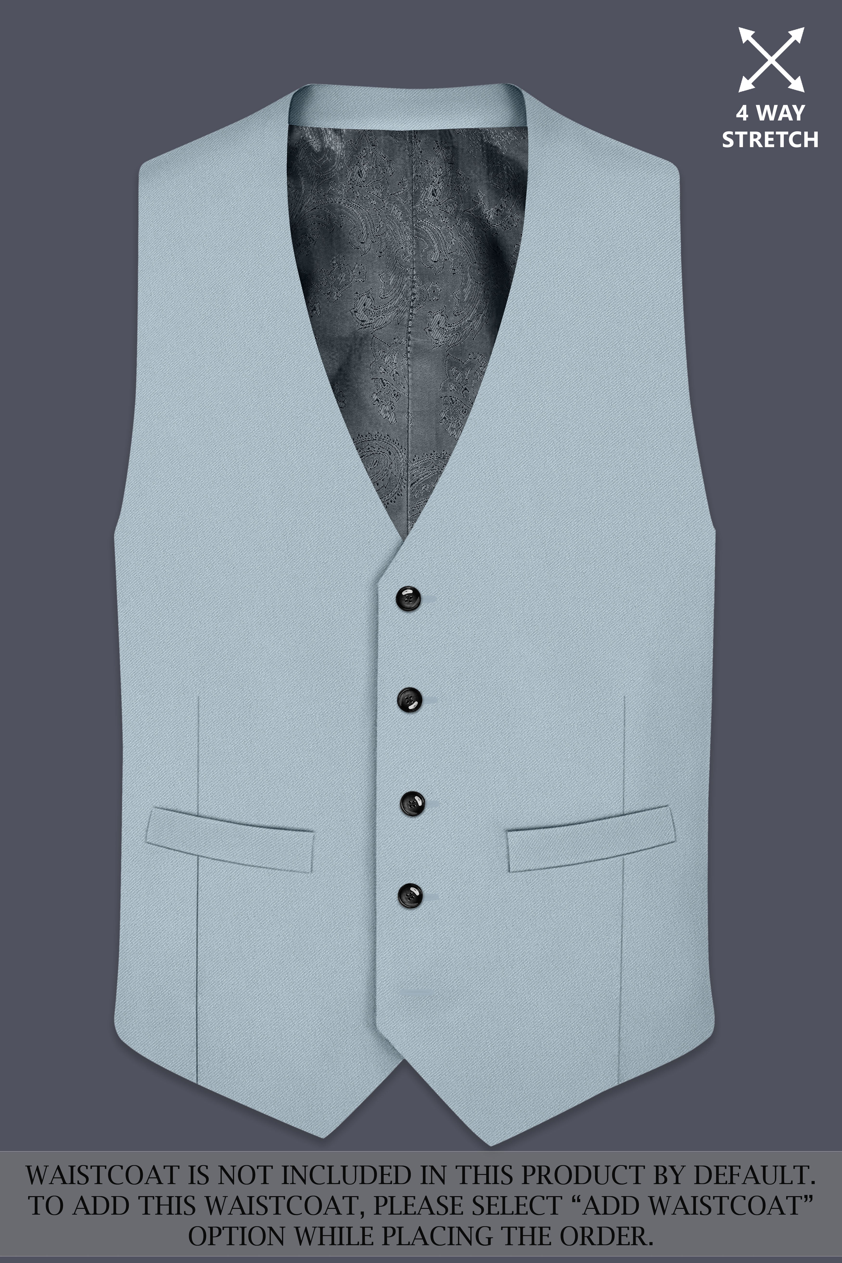 Pewter-Korean Chateau gray 4-Way Stretch Wrinkle-Free Wool Rich Double Breasted Suit