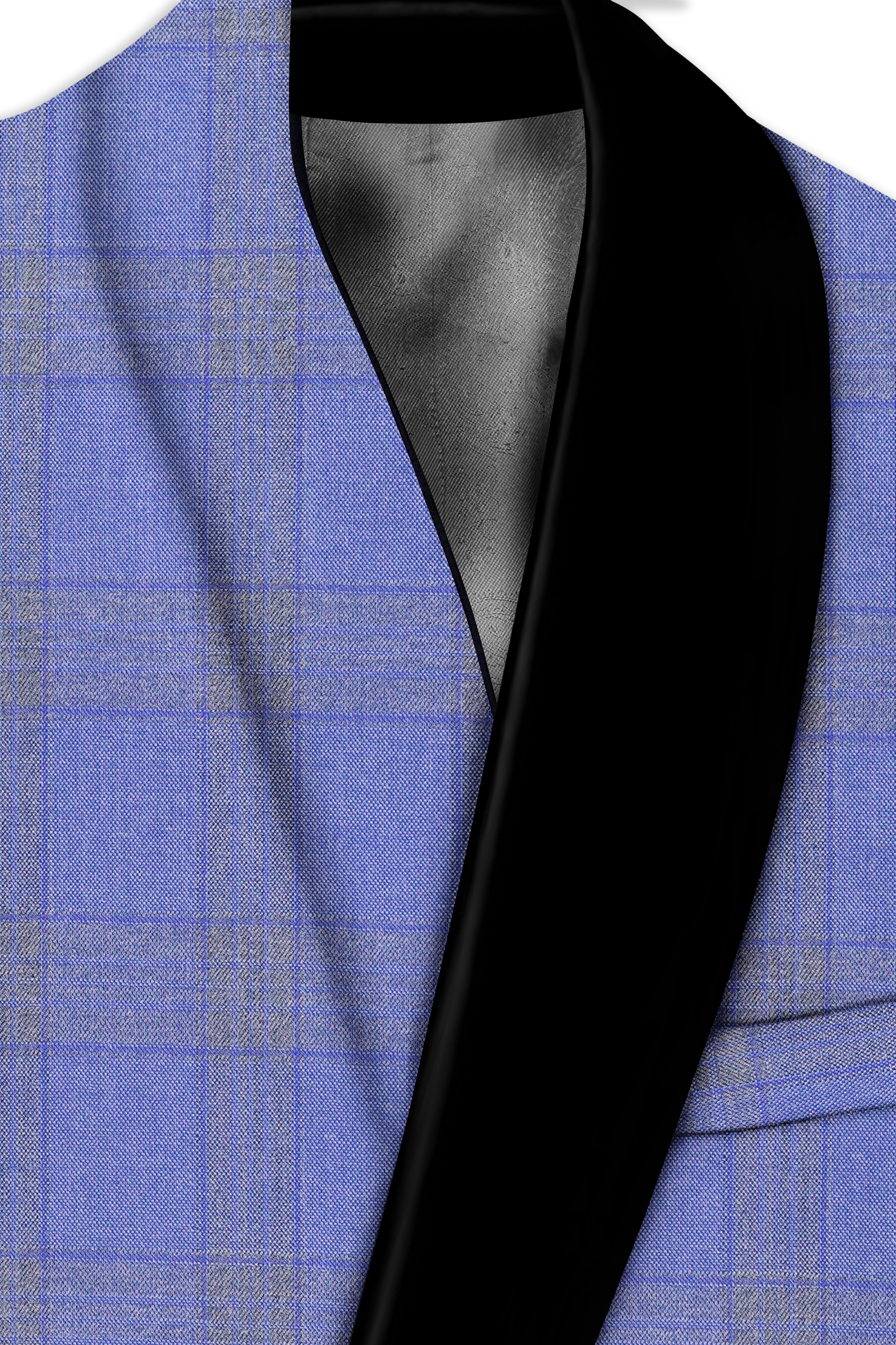 Cobalt-Scampi Blue Plaid Wool Rich Tuxedo Suit