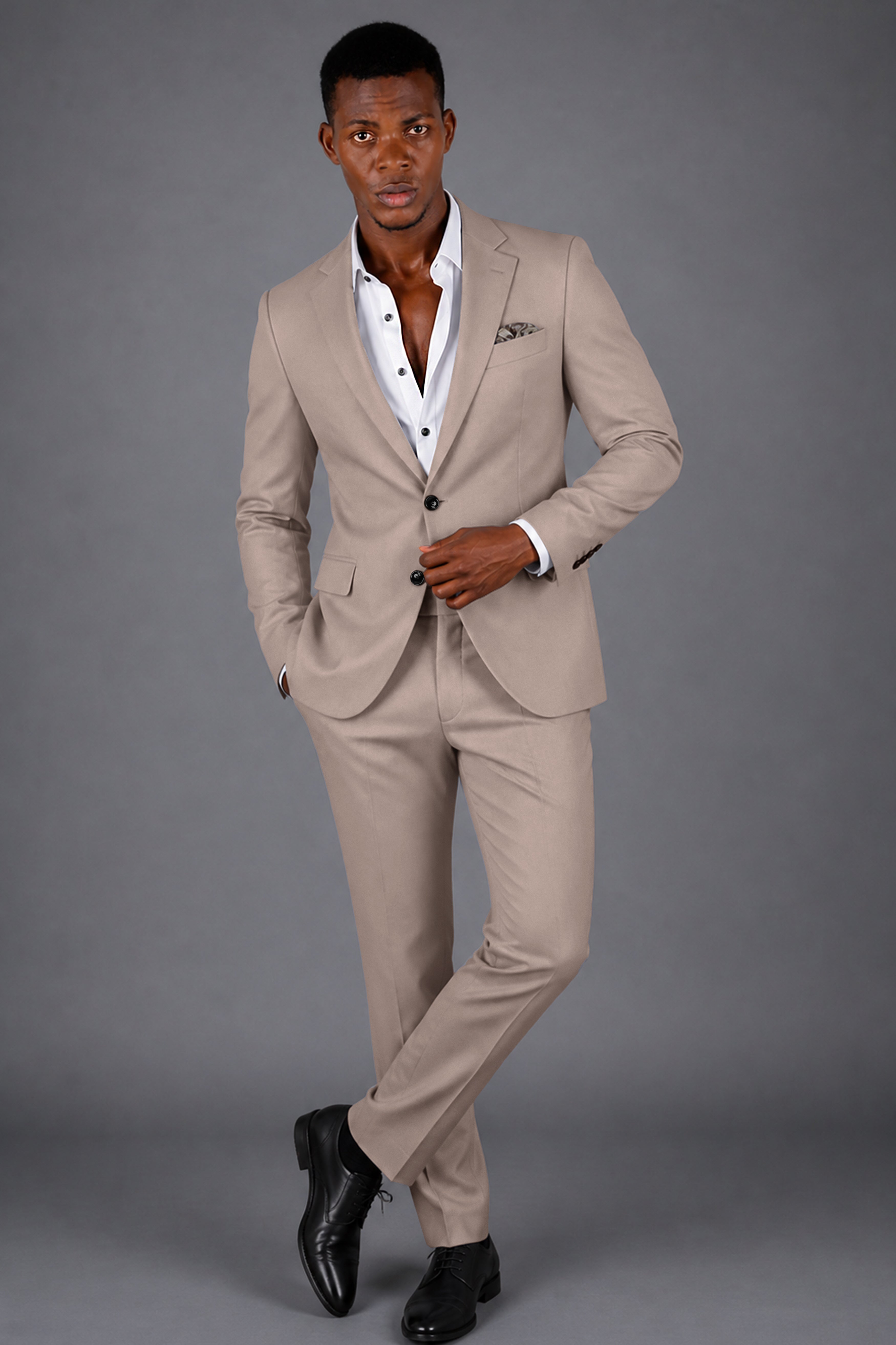 Fuchsia-Korean Spicy Pink 4-Way Stretch Wrinkle-Free Wool Rich Single Breasted Suit