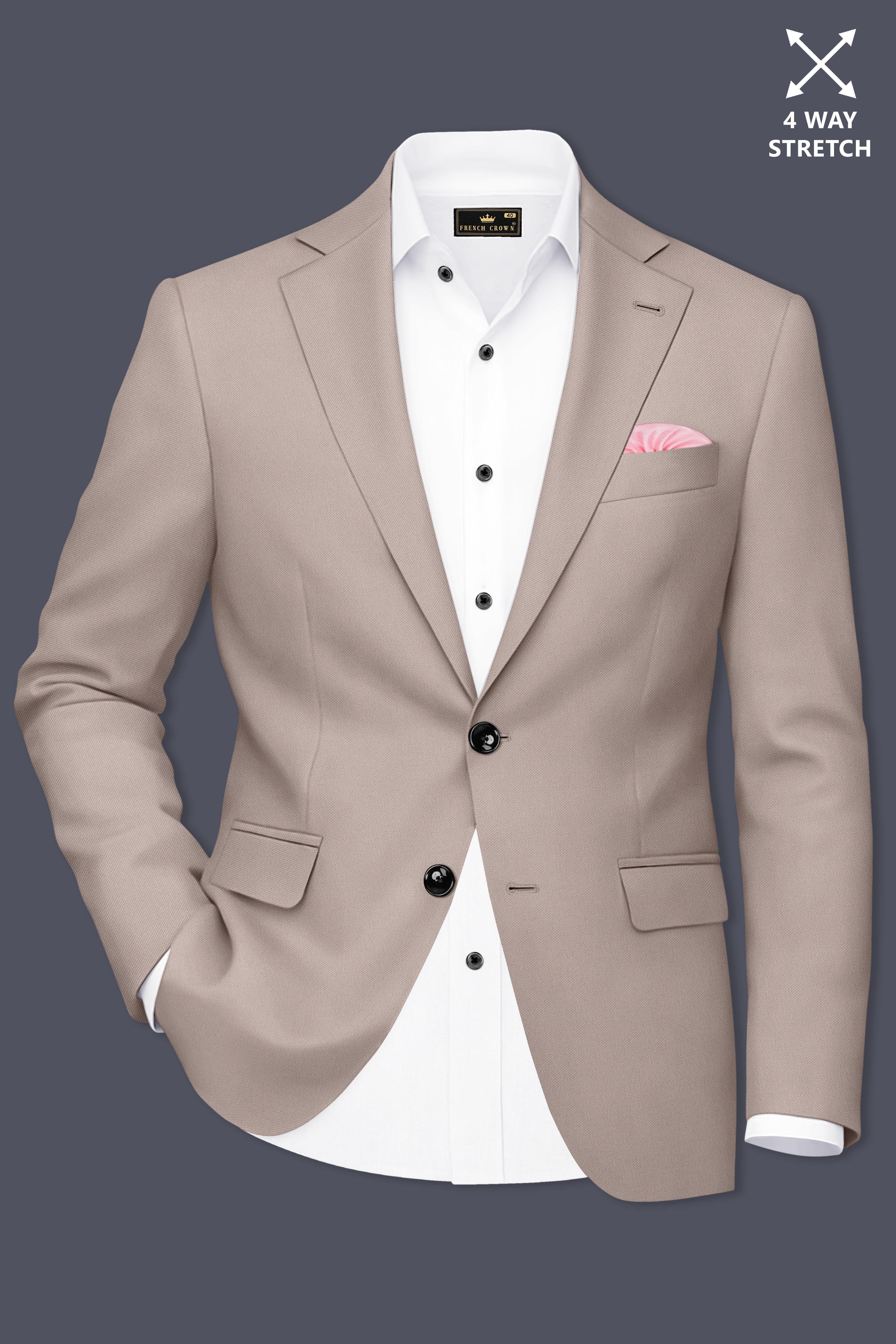 Fuchsia-Korean Spicy Pink 4-Way Stretch Wrinkle-Free Wool Rich Single Breasted Suit