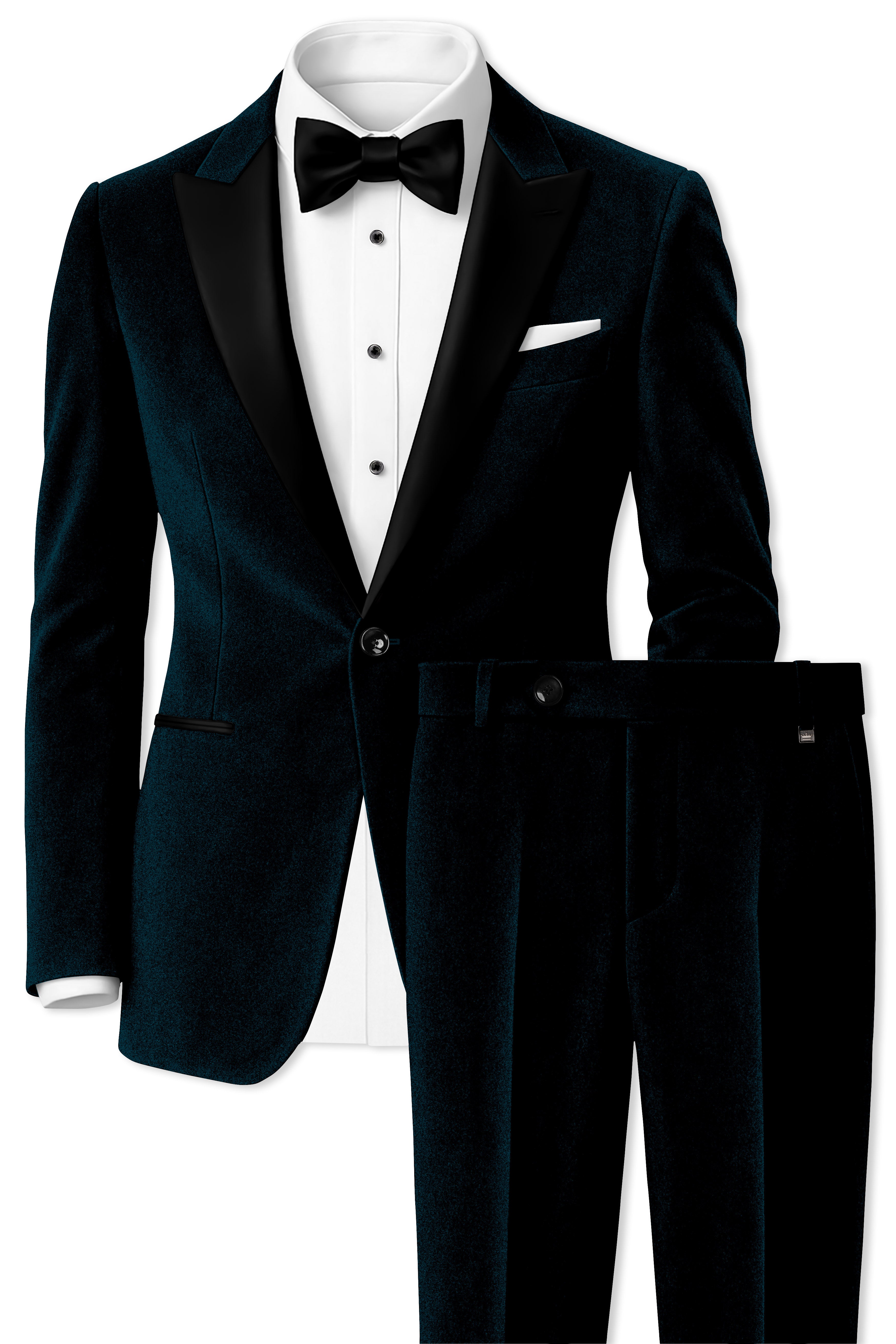 Rogue-Jaguar Blue Velvet Peak Lapel Tuxedo Suit