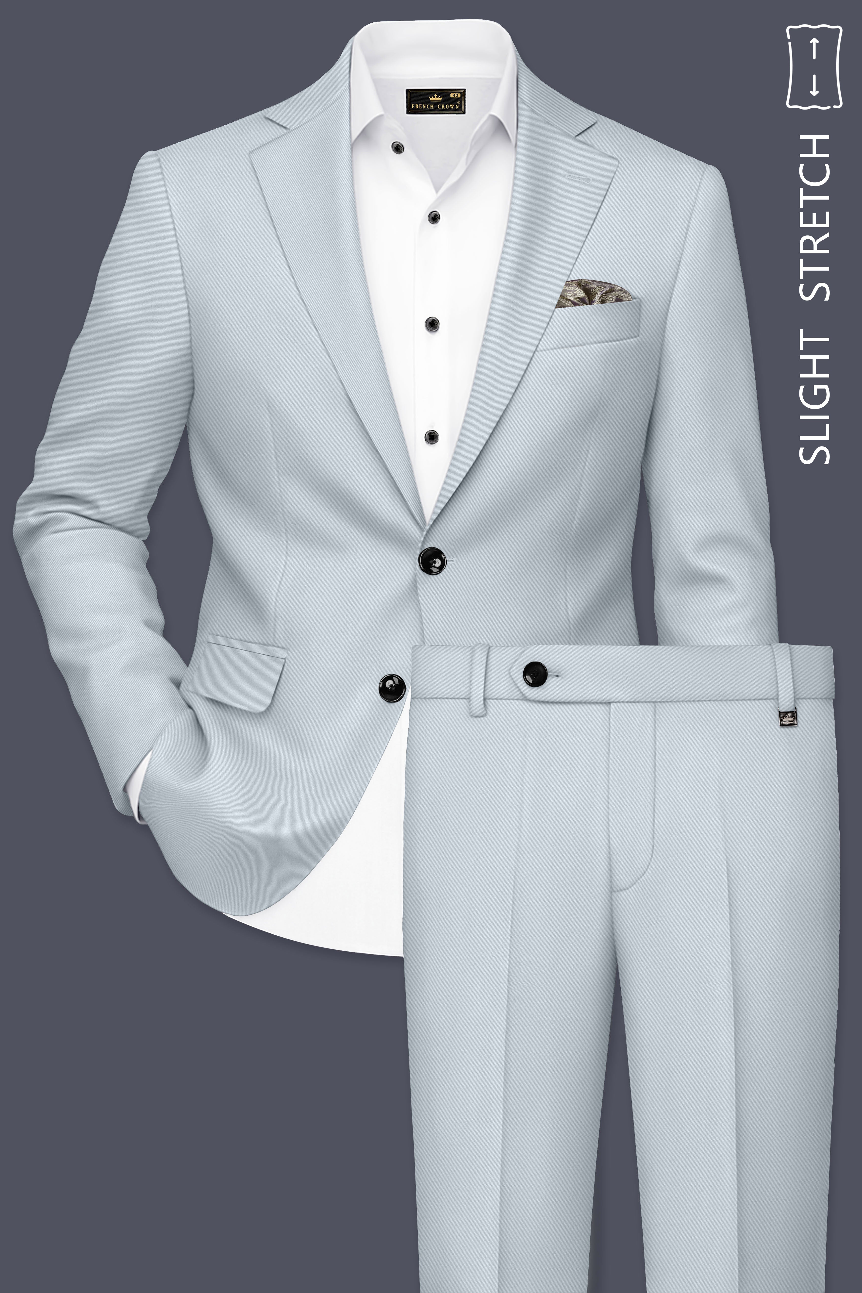 Dorian-Chalice Gray Slight Stretch Subtle Sheen Poly-Viscose Single Breasted Suit