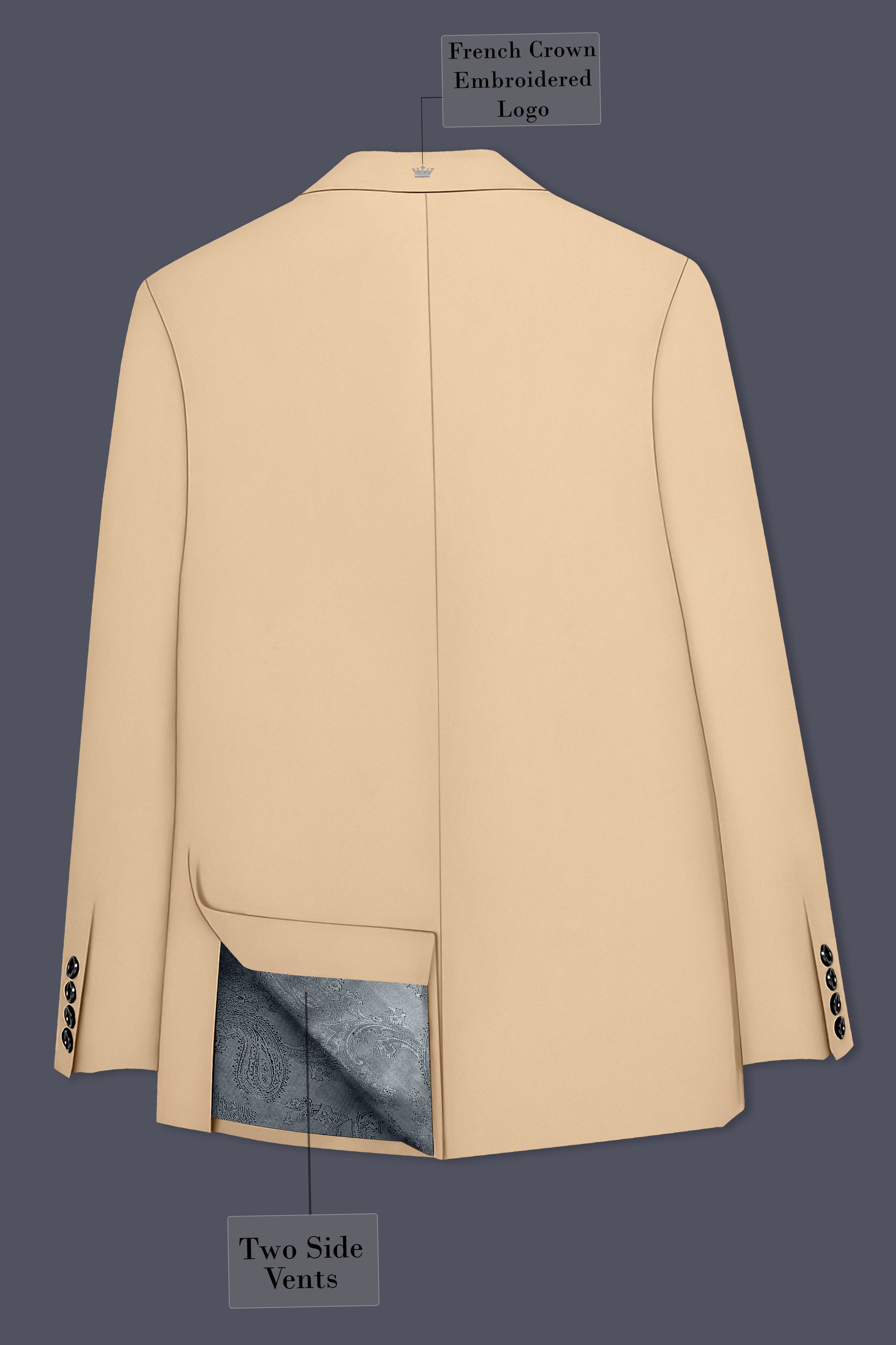 Ecru-Cashmere Cream Slight Stretch Subtle Sheen Poly-Viscose Double Breasted Suit ST5490-DB-36, ST5490-DB-38, ST5490-DB-40, ST5490-DB-42, ST5490-DB-44, ST5490-DB-46, ST5490-DB-48, ST5490-DB-50, ST5490-DB-52, ST5490-DB-54, ST5490-DB-56, ST5490-DB-58, ST5490-DB-60
