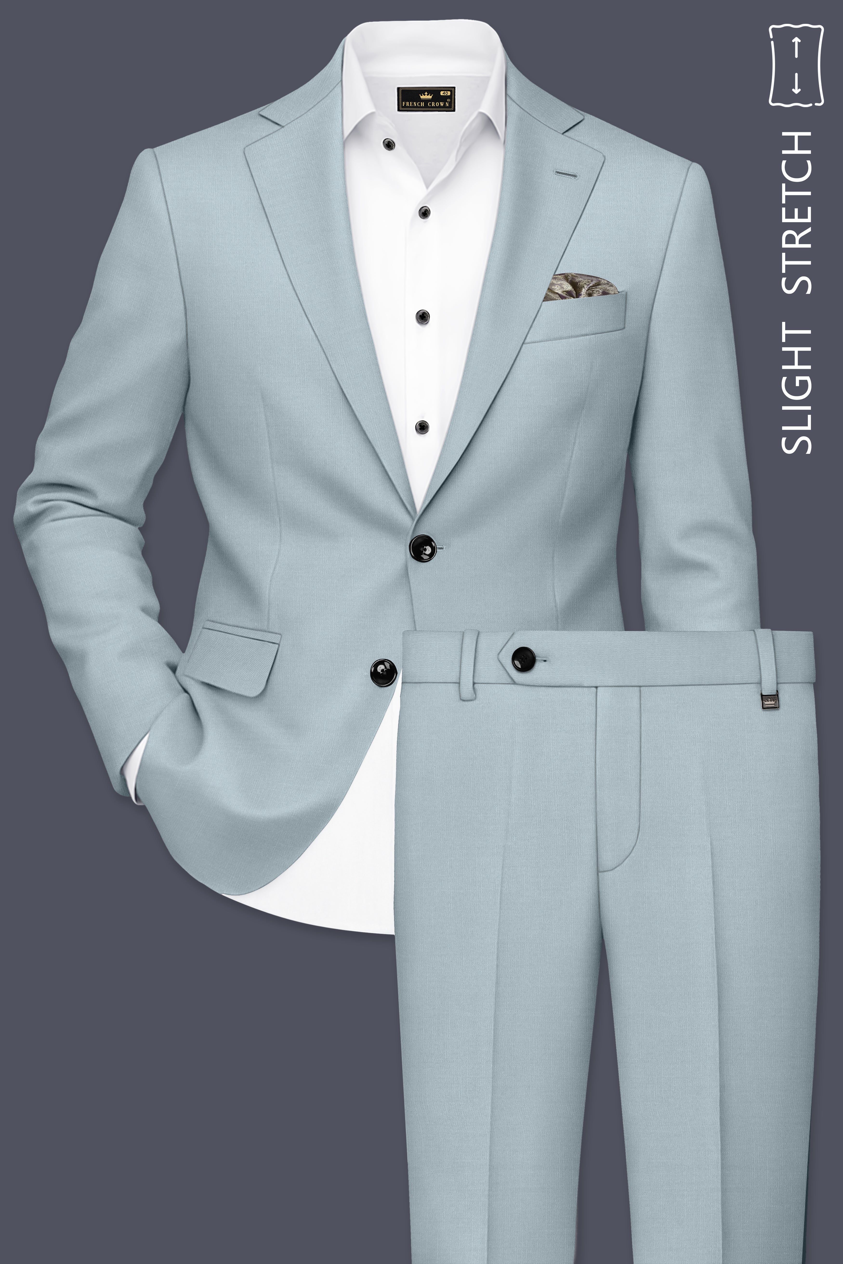 Valtor-Pewter Gray Wool Rich Slight Stretch Single Breasted Suit