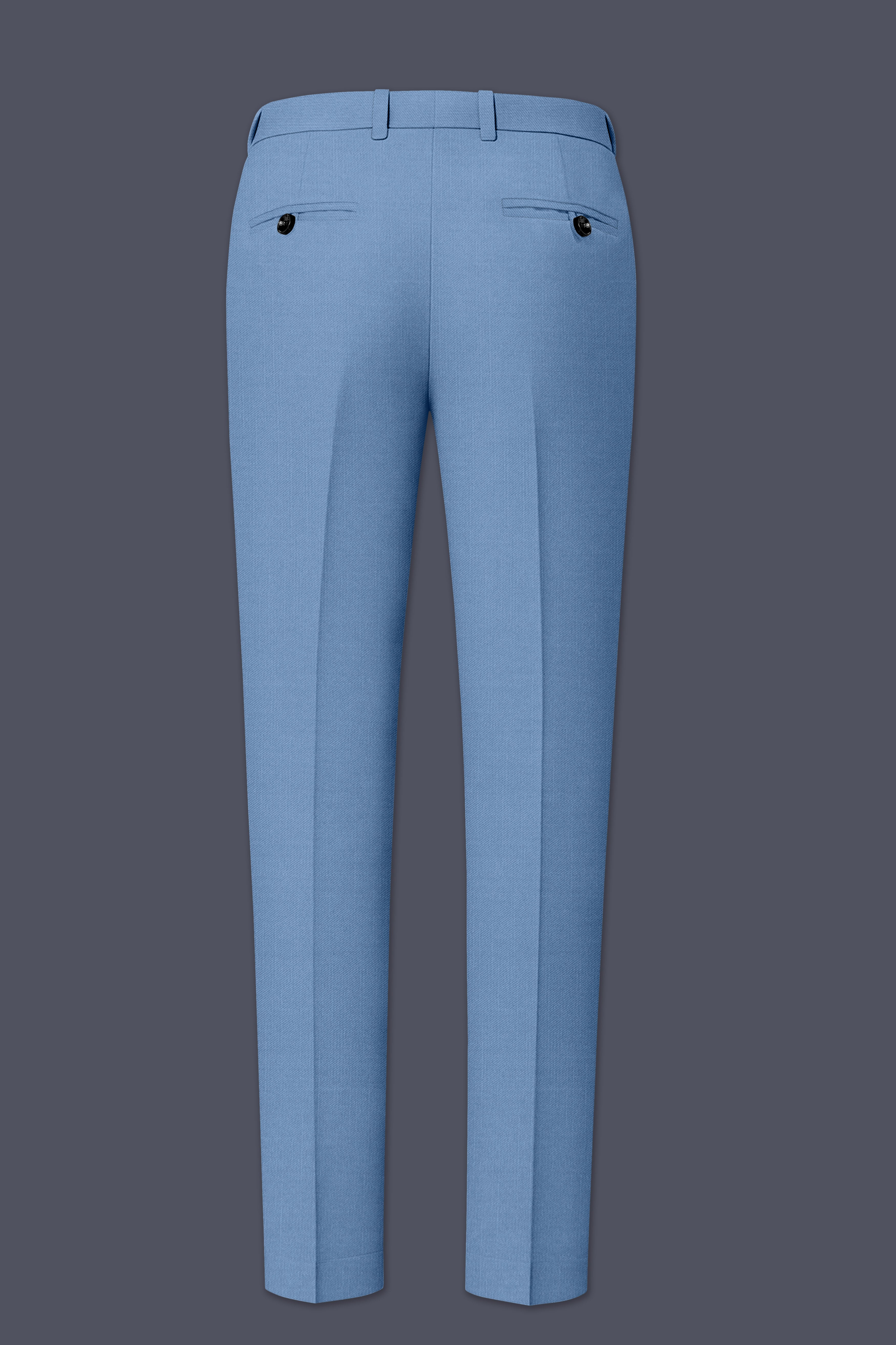 Azure-Glaucous Blue Wool Rich Slight Stretch Double Breasted Suit