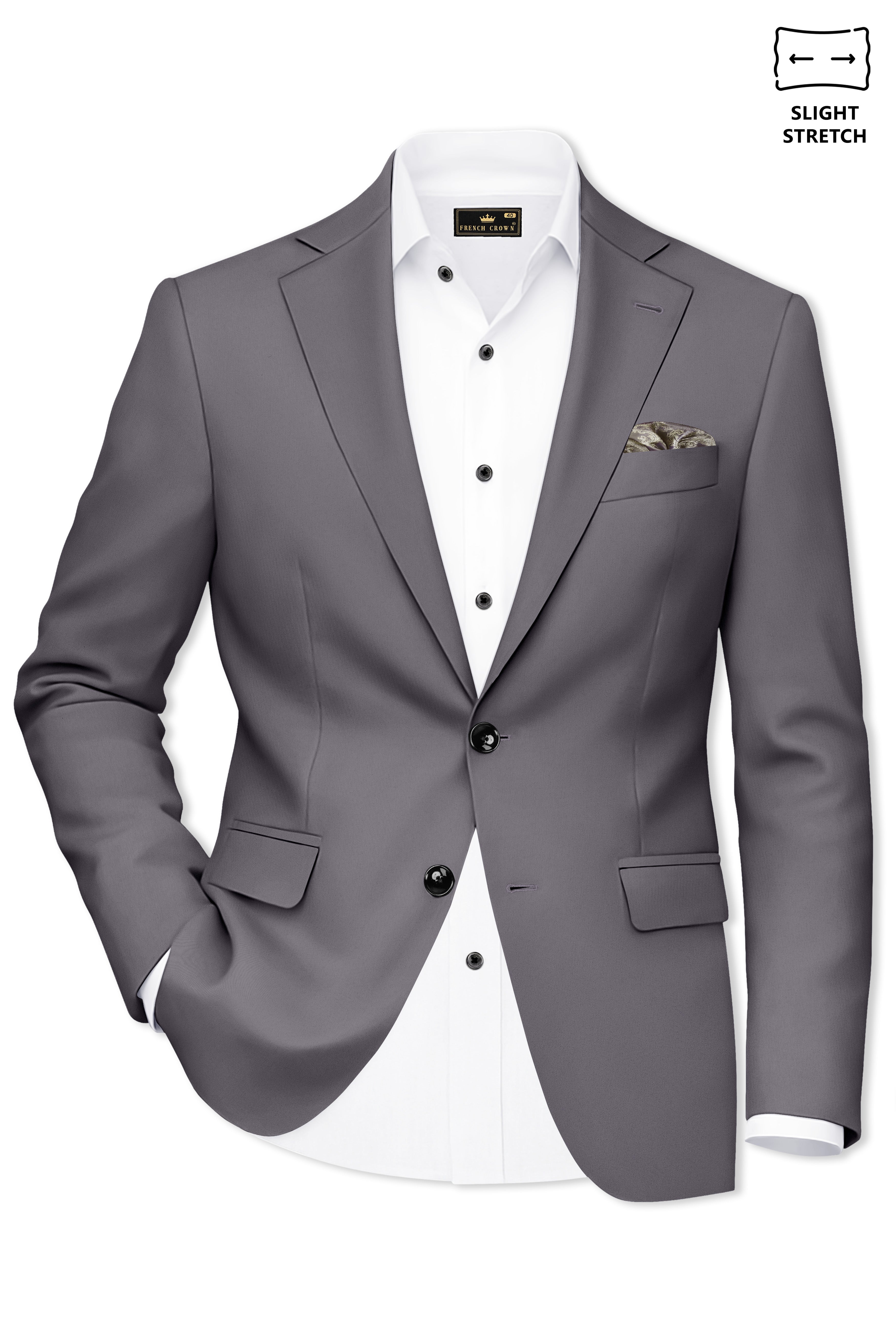 Veltrix-Fuscous Gray Slight Stretch Subtle Sheen Poly-Viscose Single Breasted Suit