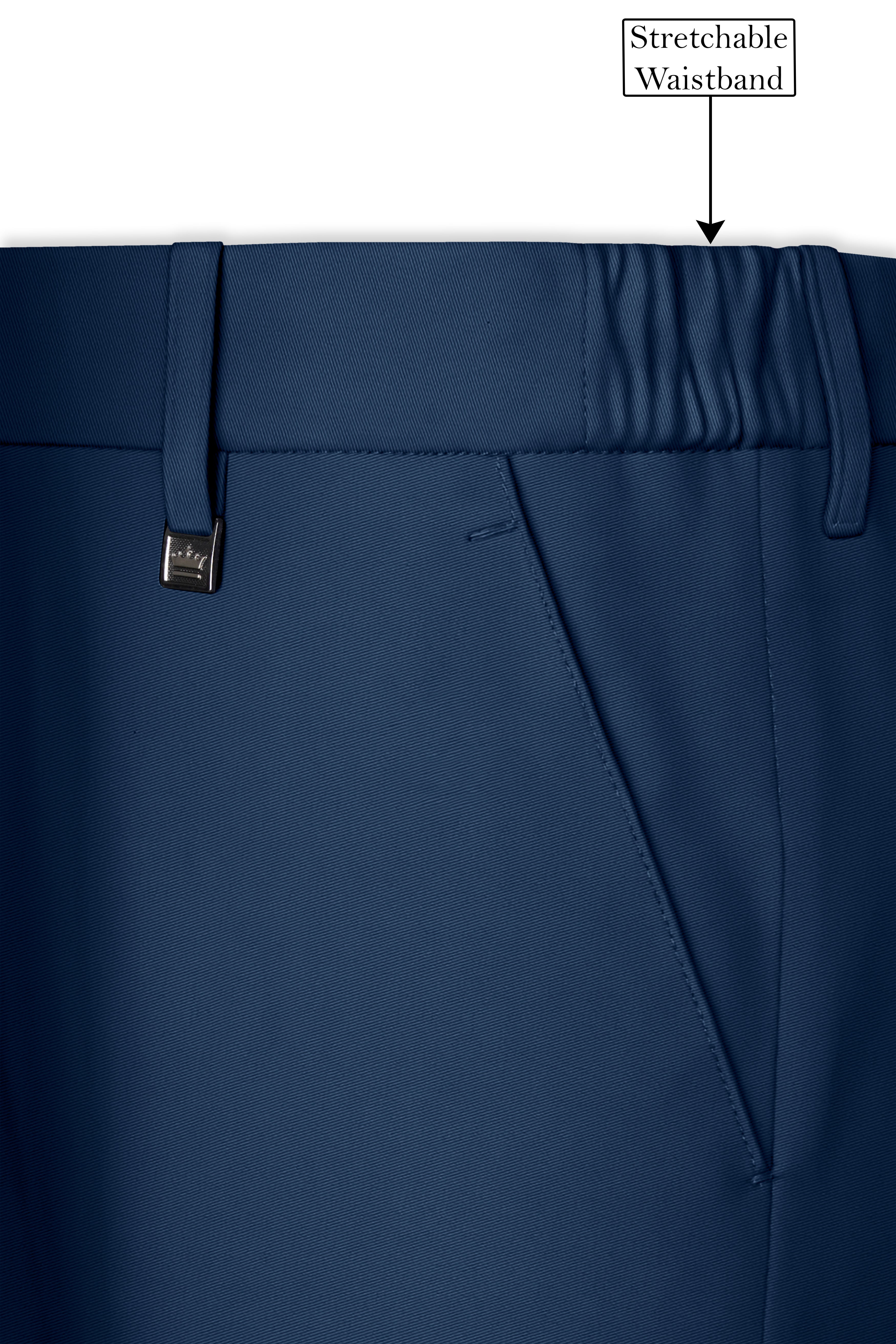 Azuron-Rhino Blue Slight Stretch Subtle Sheen Poly-Viscose Single Breasted Suit