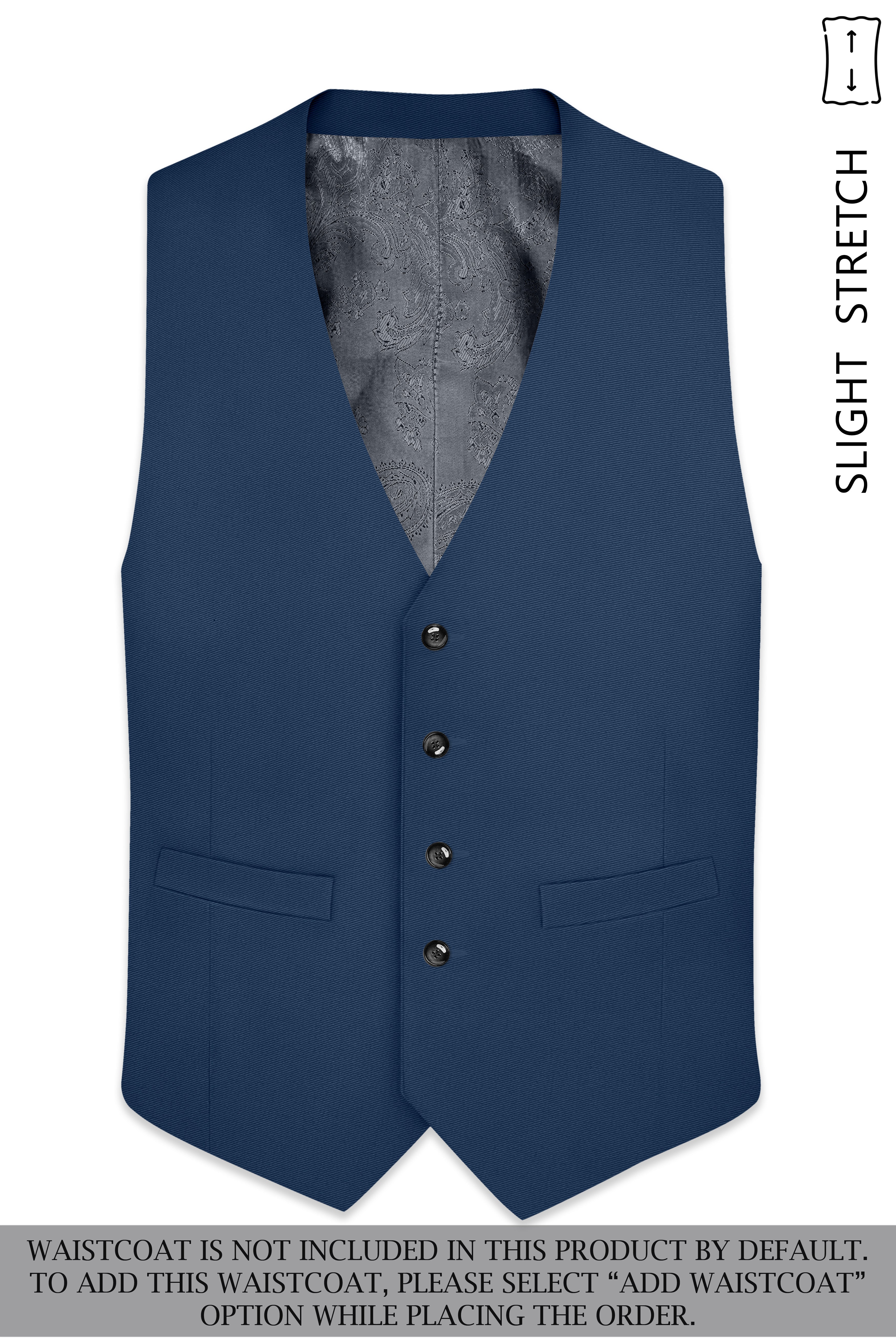 Azuron-Rhino Blue Slight Stretch Subtle Sheen Poly-Viscose Single Breasted Suit