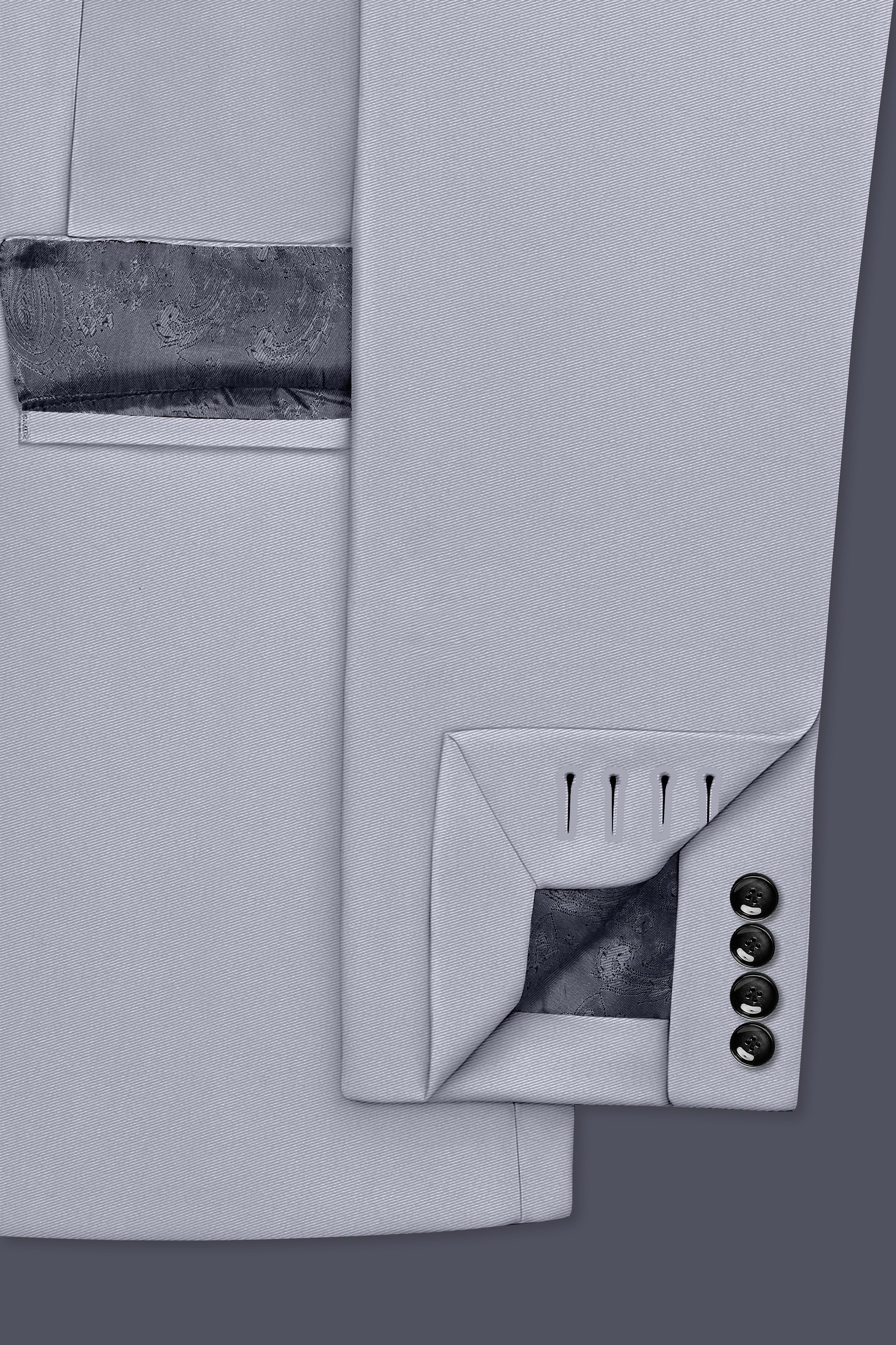 Ashvaro-Manatee Gray Slight Stretch Subtle Sheen Poly-Viscose Single Breasted Suit