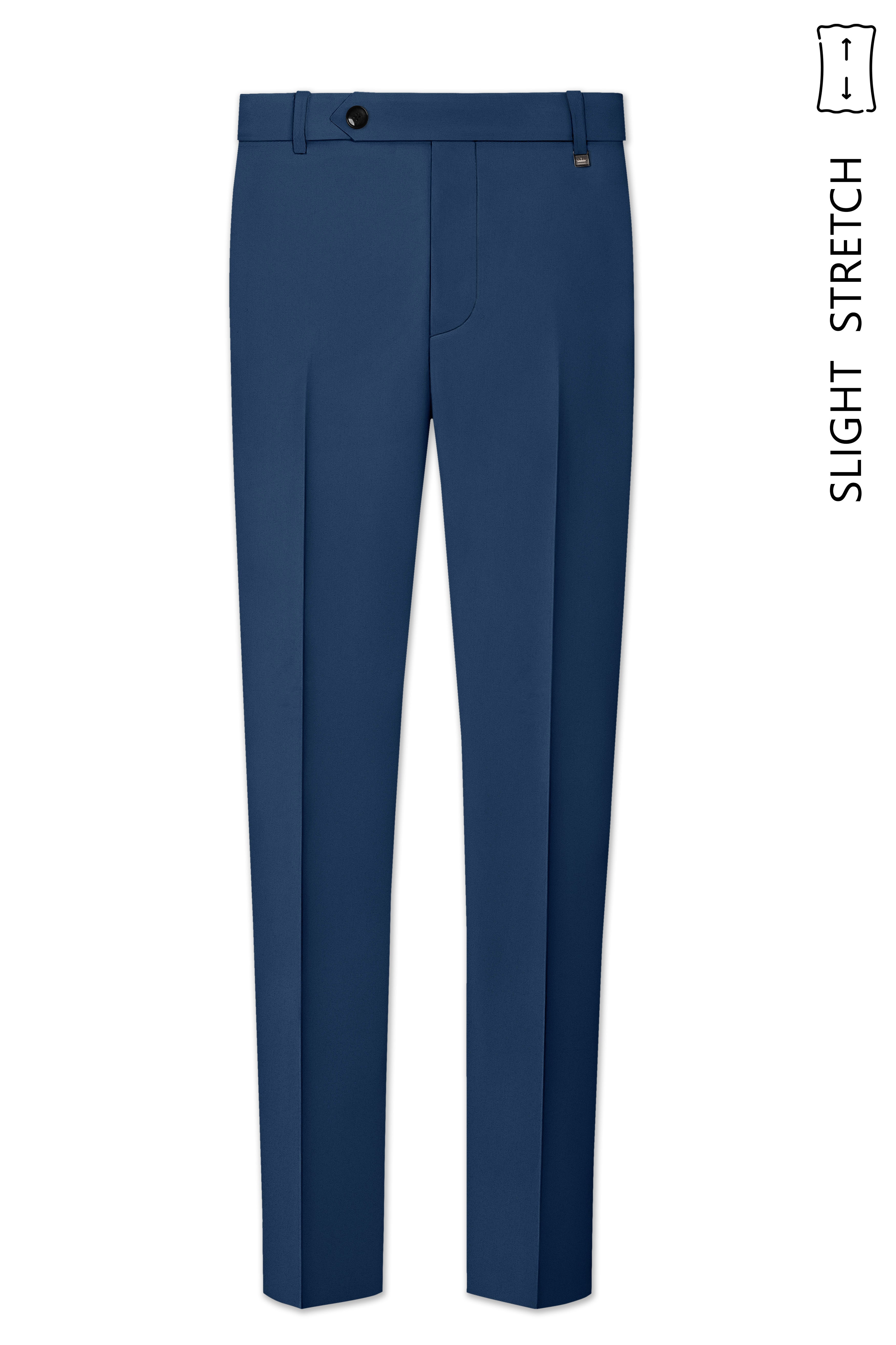 Azuron-Rhino Blue Slight Stretch Subtle Sheen Poly-Viscose Double Breasted Suit