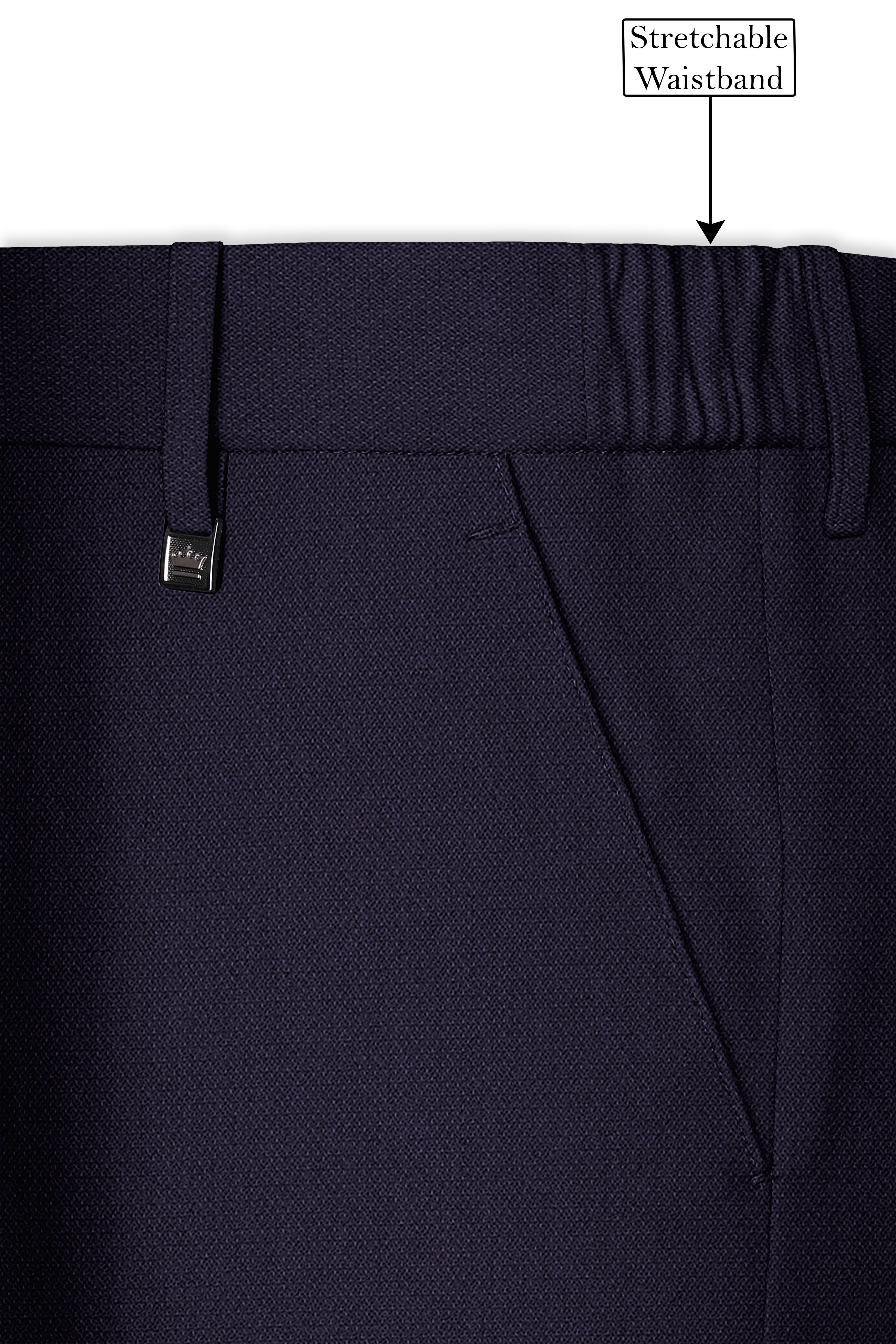 Vesper-Bastille Purple Diamond Textured Wool Rich Slight Stretch Single Breasted Suit