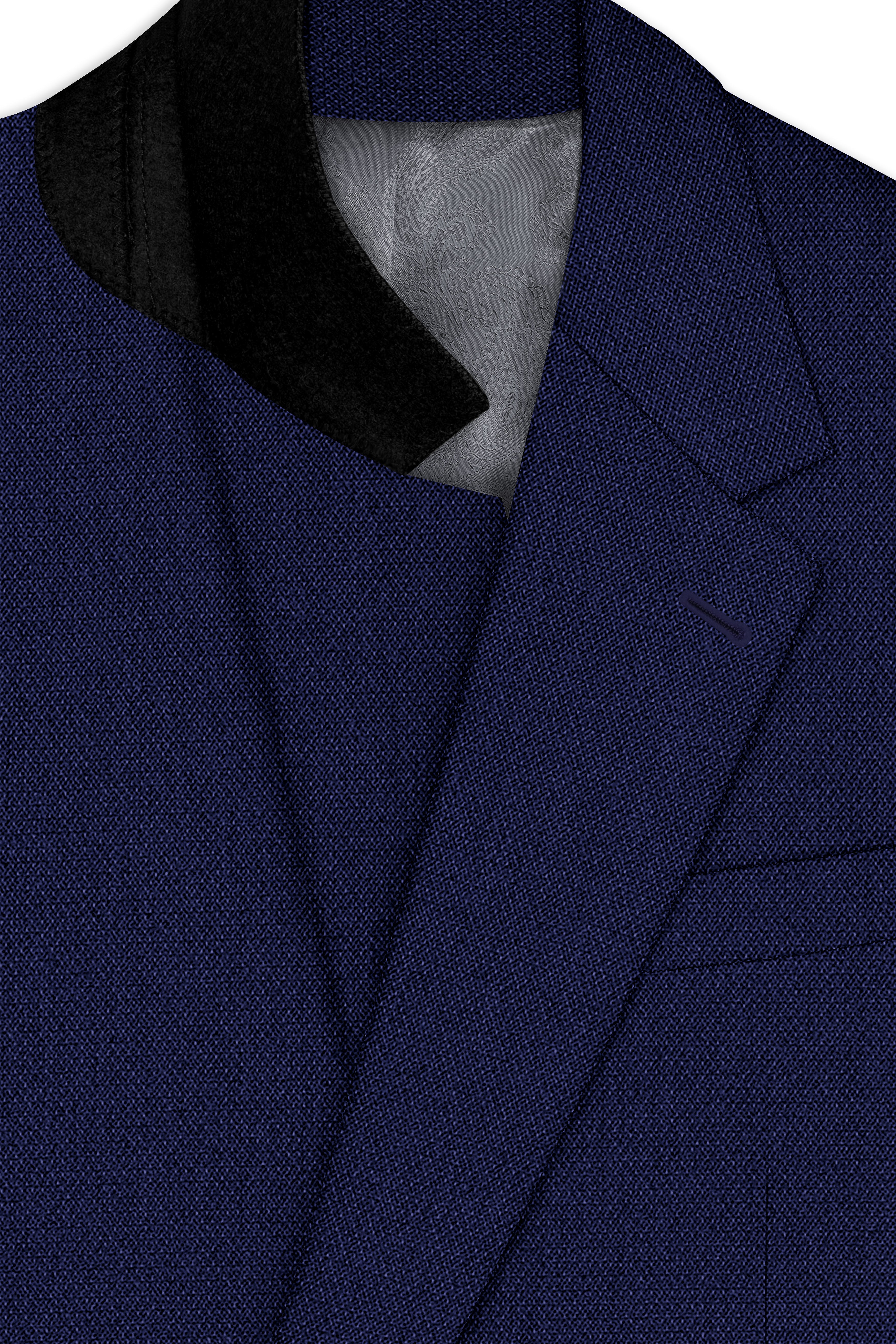 Orion-Vulcan Blue Diamond Textured Wool Rich Slight Stretch Single Breasted Suit