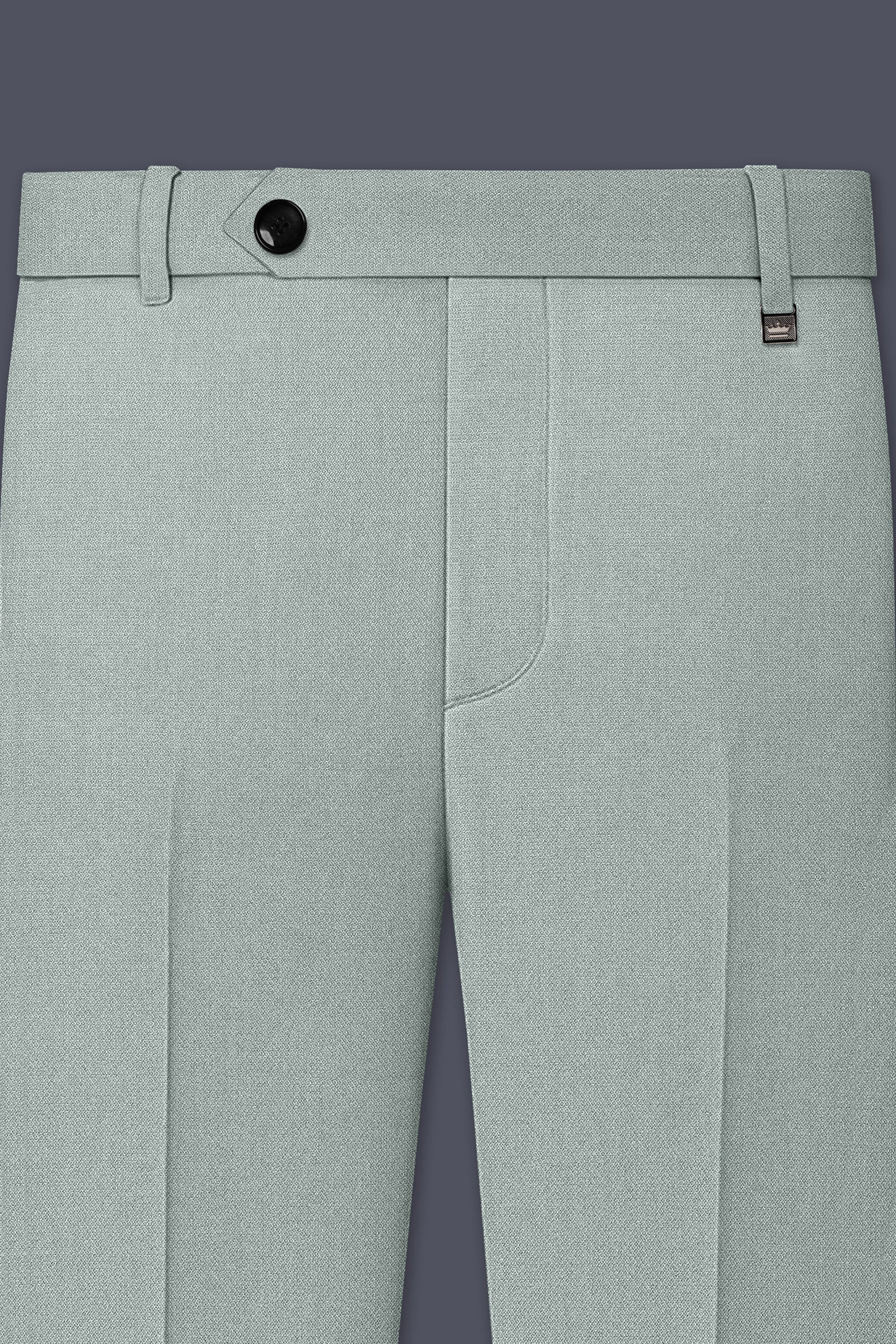 Sylvan-Cascade Green Diamond Textured Wool Rich Slight Stretch Double Breasted Suit