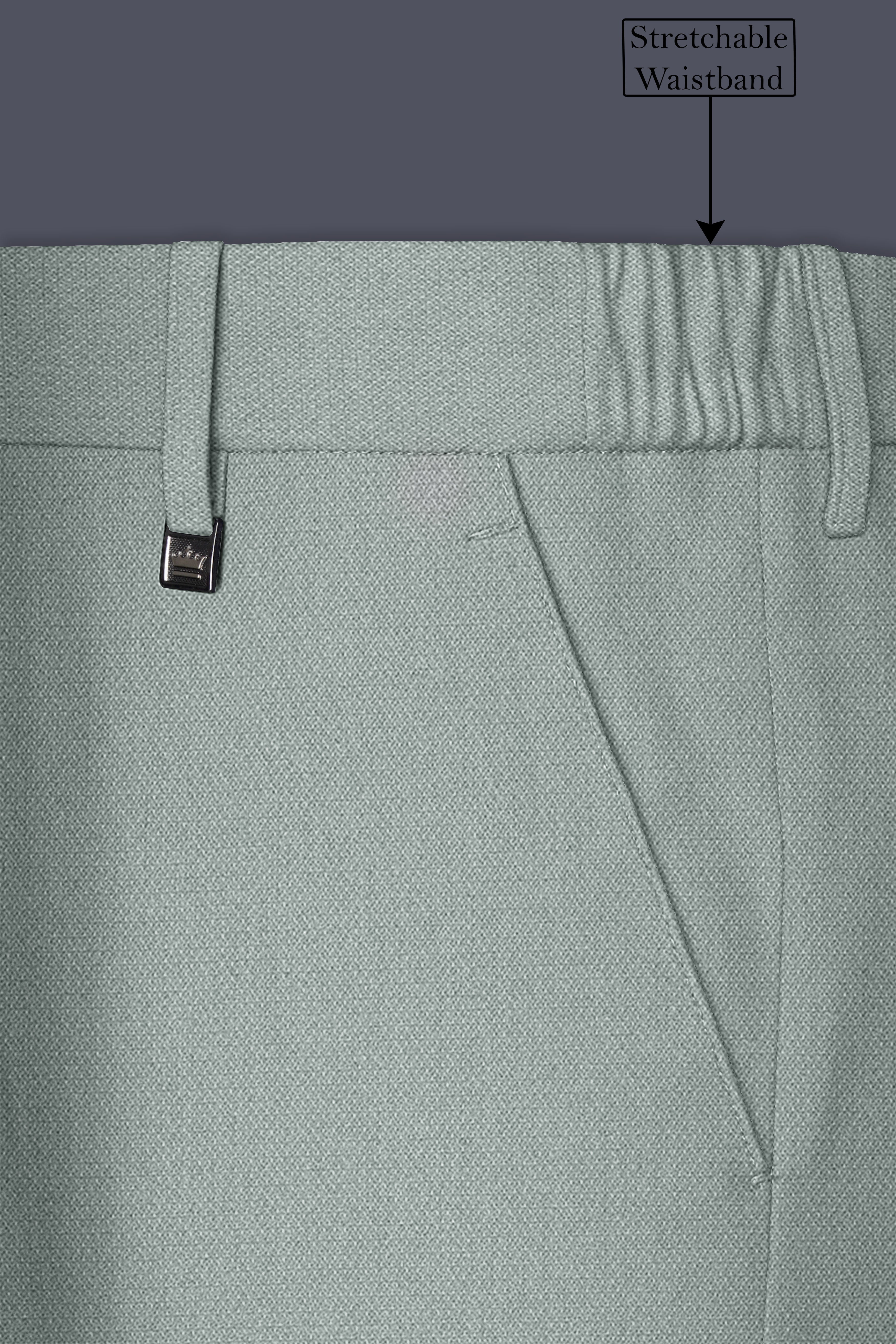 Sylvan-Cascade Green Diamond Textured Wool Rich Slight Stretch Double Breasted Suit