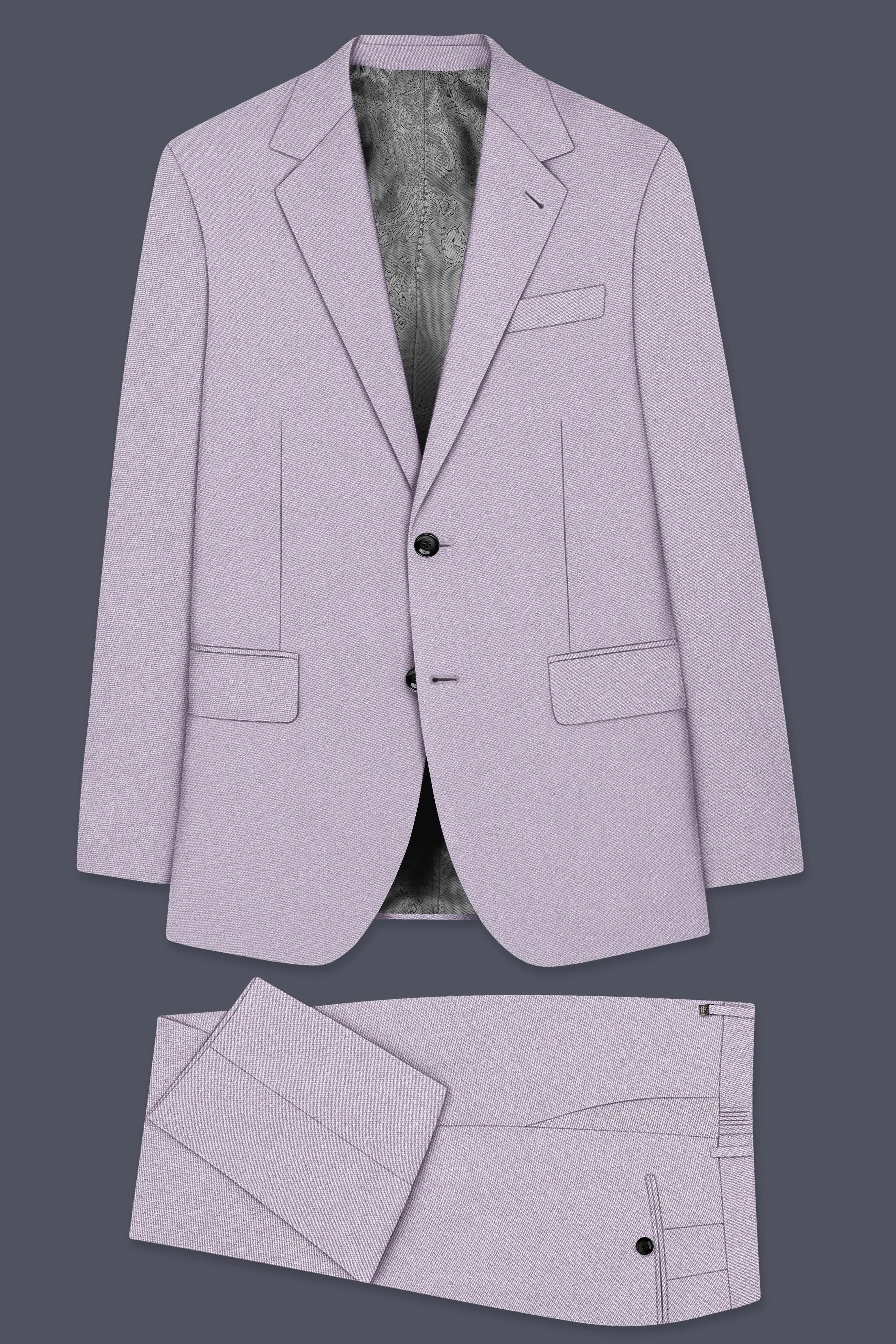 Aegis-Korean Iron Gray 4-Way Stretch Wrinkle-Free Wool Rich Single Breasted Suit