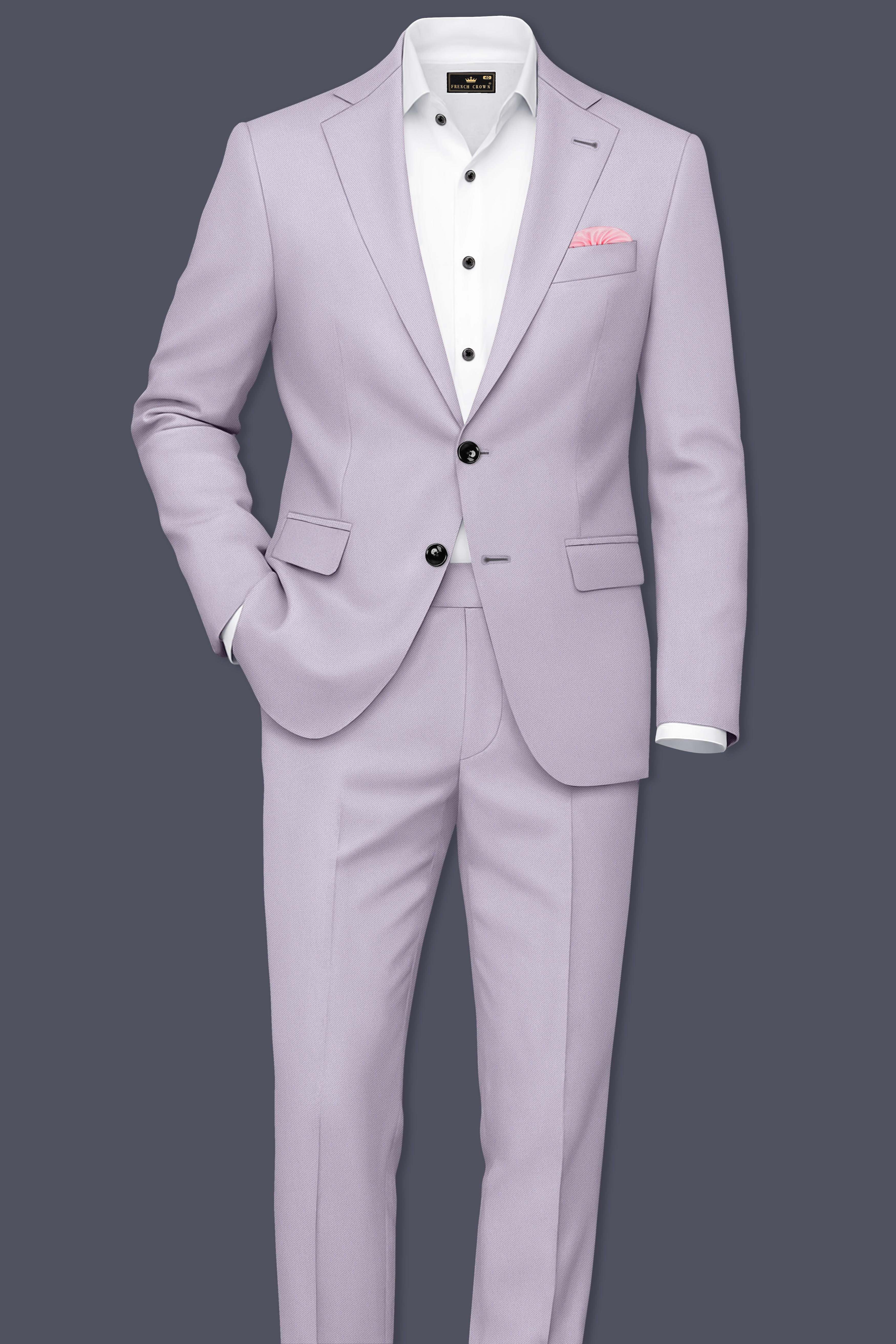 Aegis-Korean Iron Gray 4-Way Stretch Wrinkle-Free Wool Rich Single Breasted Suit