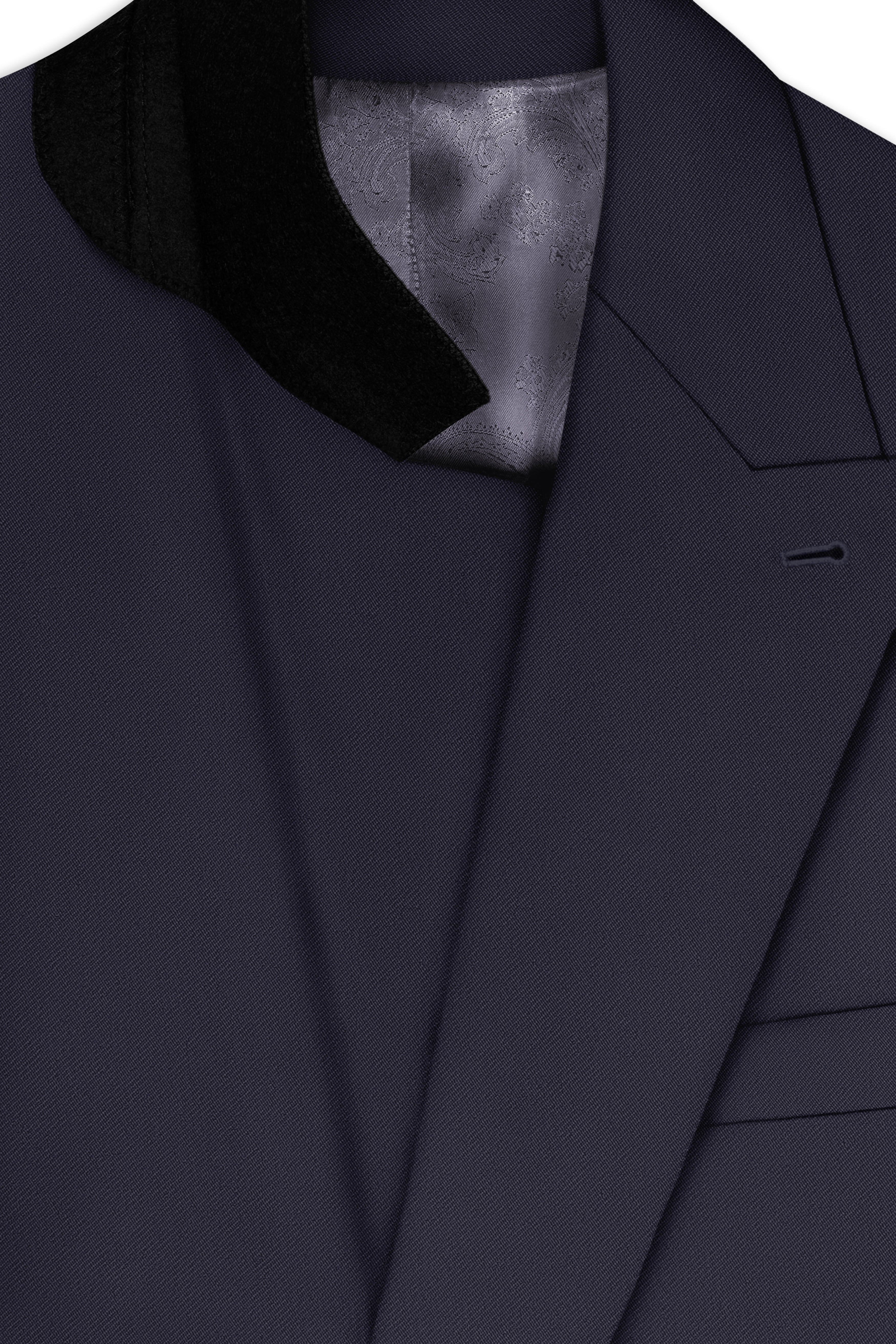 Kairo-Korean Charcoal Gray 4-Way Stretch Wrinkle-Free Wool Rich Double Breasted Suit