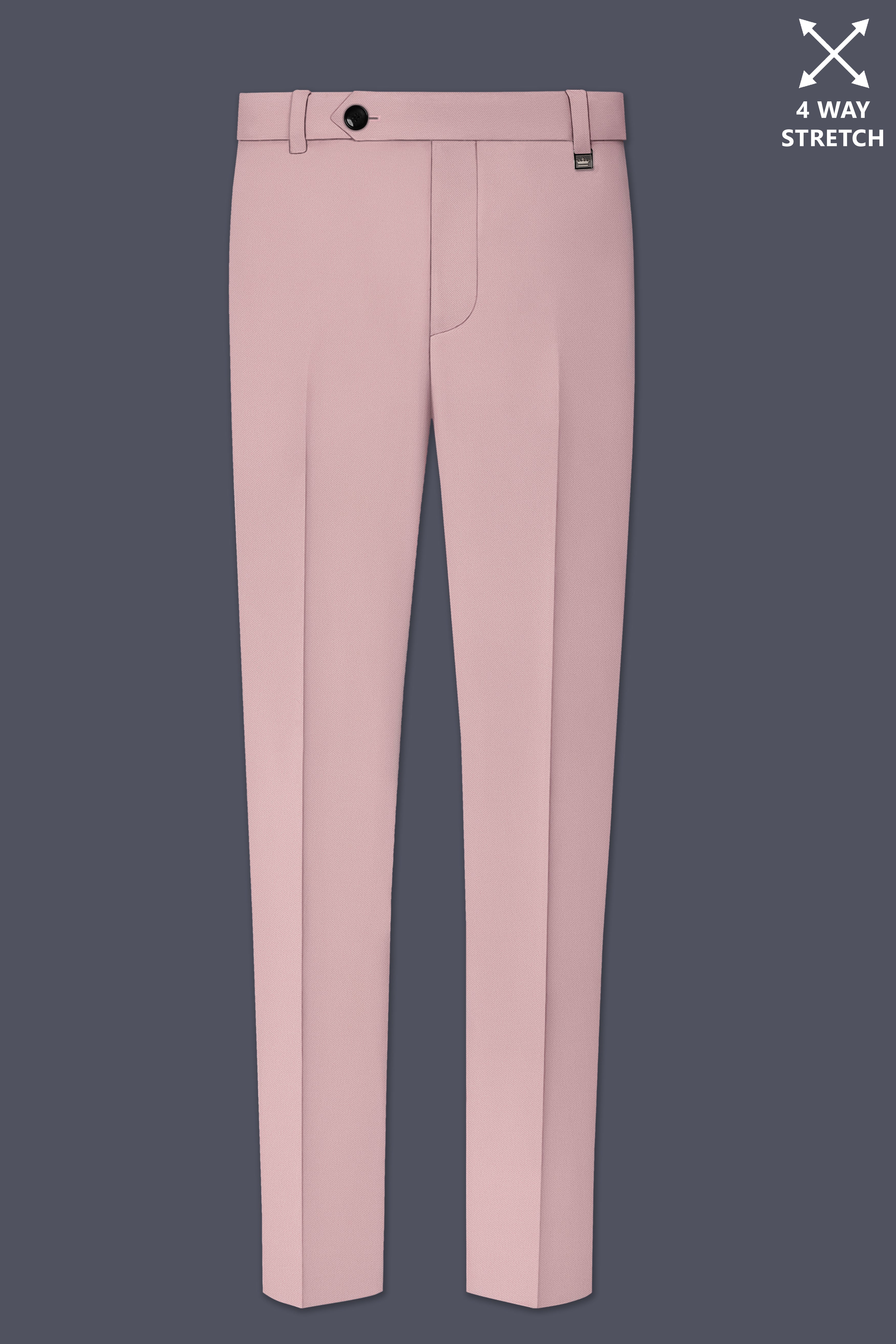 Solenne-Korean Pharlap Peach 4-Way Stretch Wrinkle-Free Wool Rich Double Breasted Suit