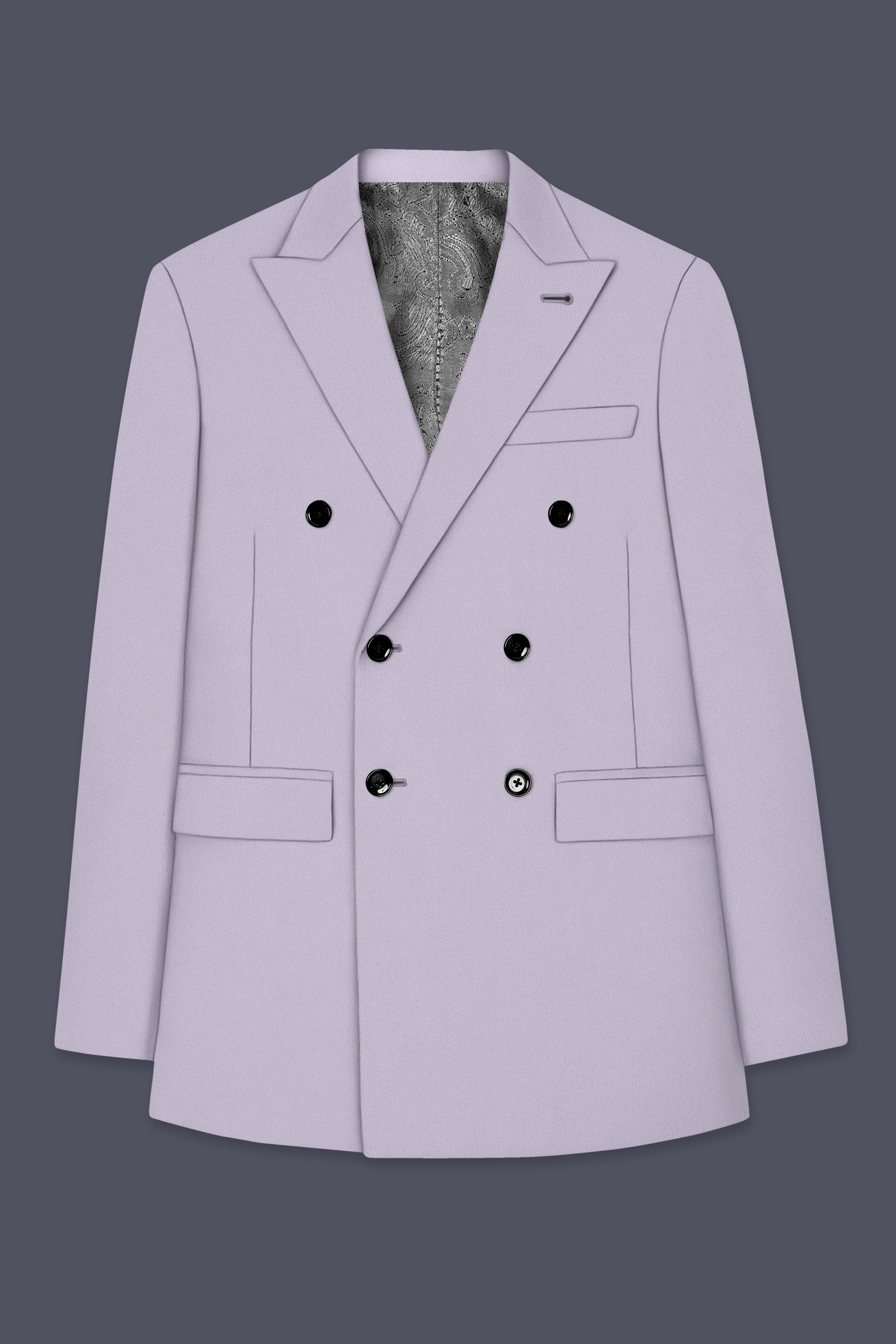 Aegis-Korean Iron Gray 4-Way Stretch Wrinkle-Free Wool Rich Double Breasted Suit
