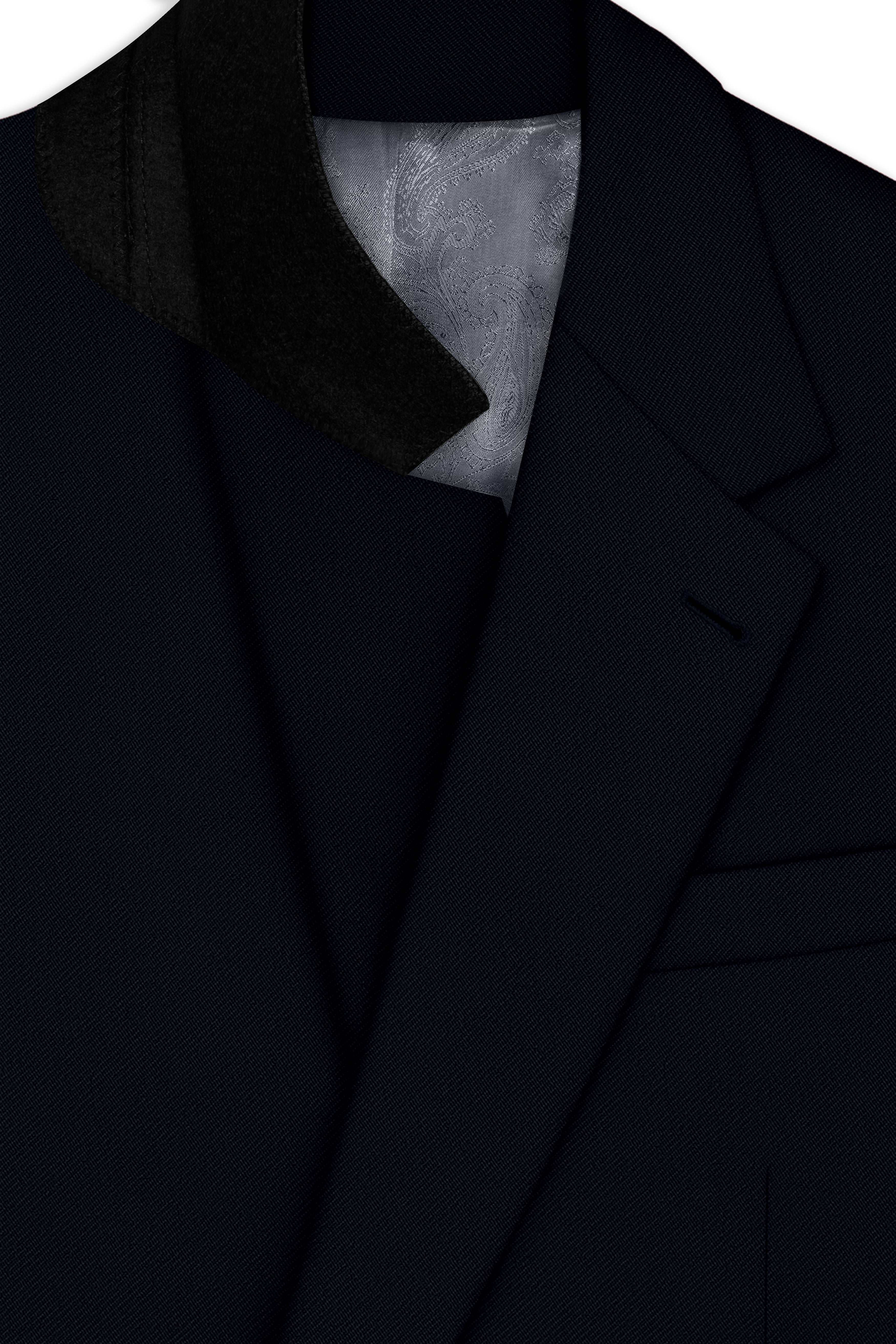 Nero-Korean Tealish Navy 4-Way Stretch Wrinkle-Free Wool Rich Single Breasted Suit