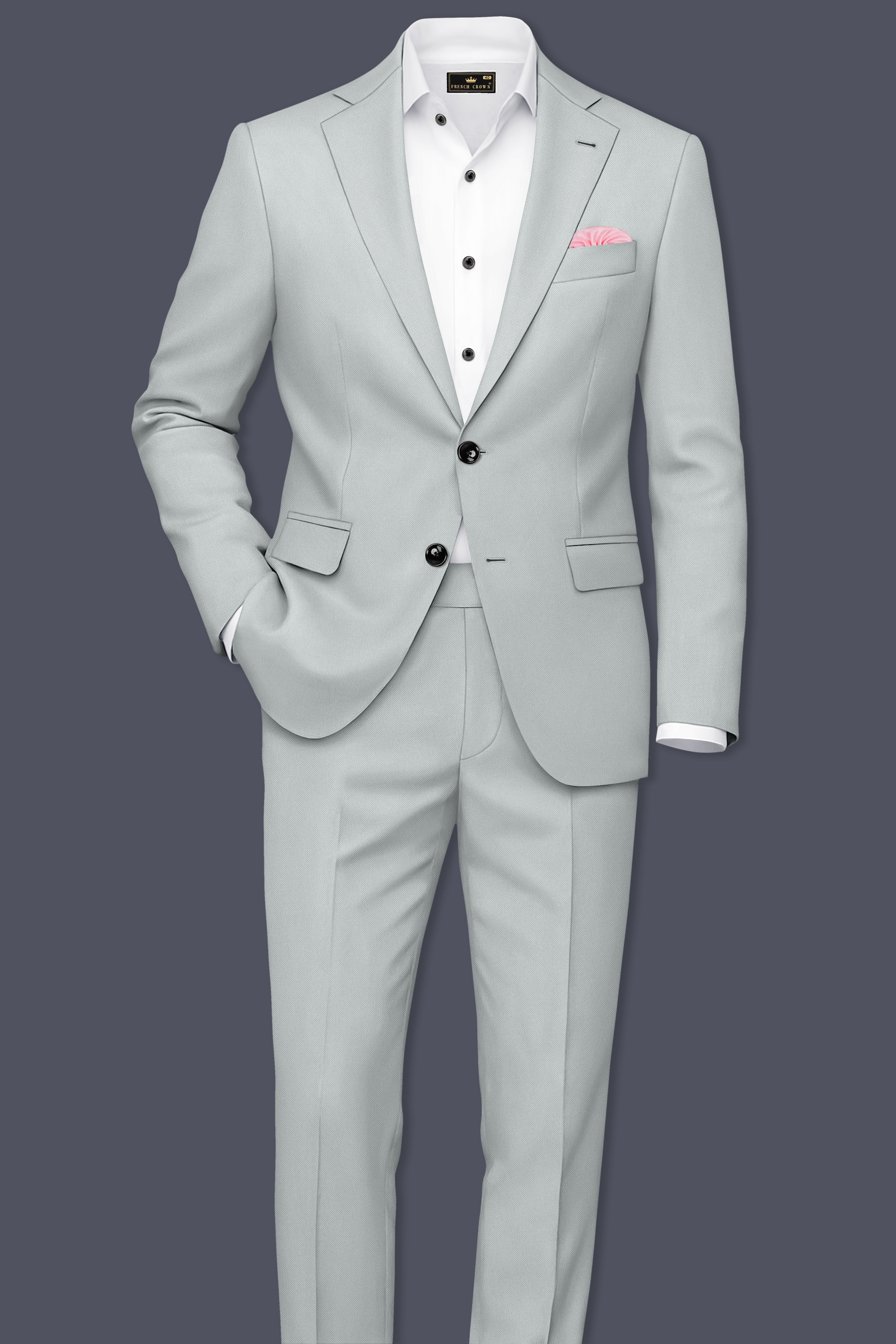 Prestige-Korean Mercury Green 4-Way Stretch Wrinkle-Free Wool Rich Single Breasted Suit