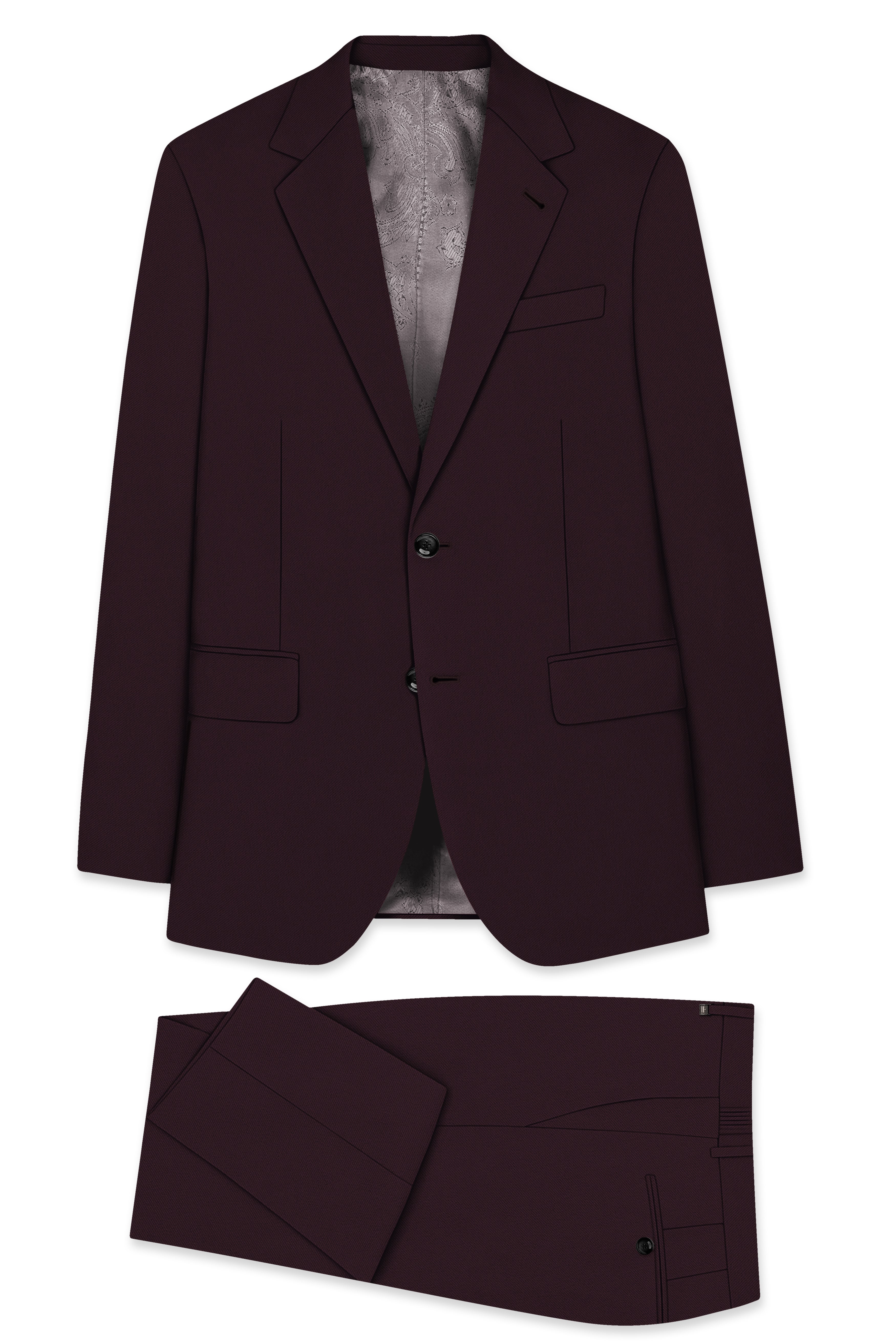 Imperio-korean Eclipse Purple 4-Way Stretch Wrinkle-Free Wool Rich Single Breasted Suit