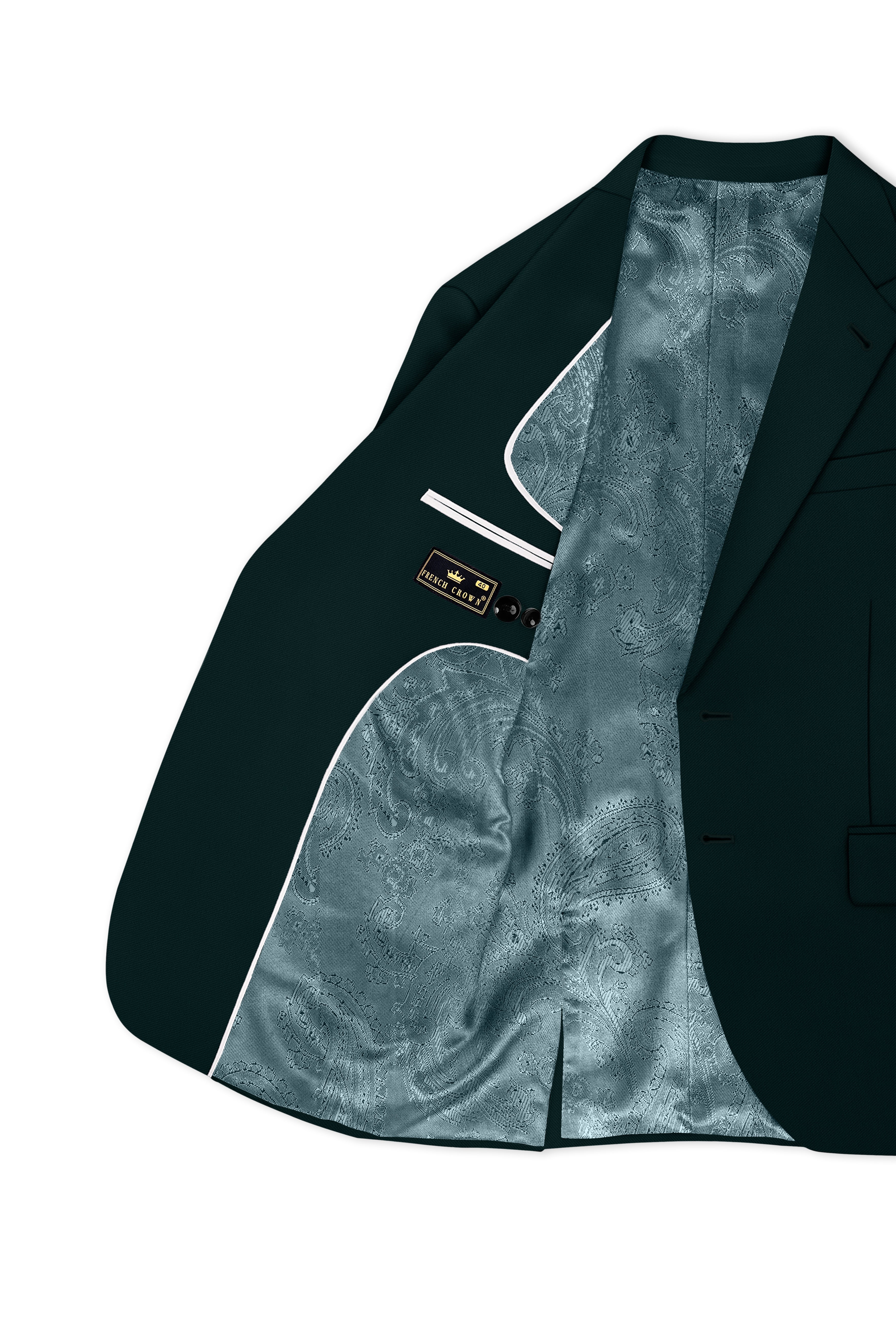 Terrain-Korean Swamp Green 4-Way Stretch Wrinkle-Free Wool Rich Single Breasted Suit