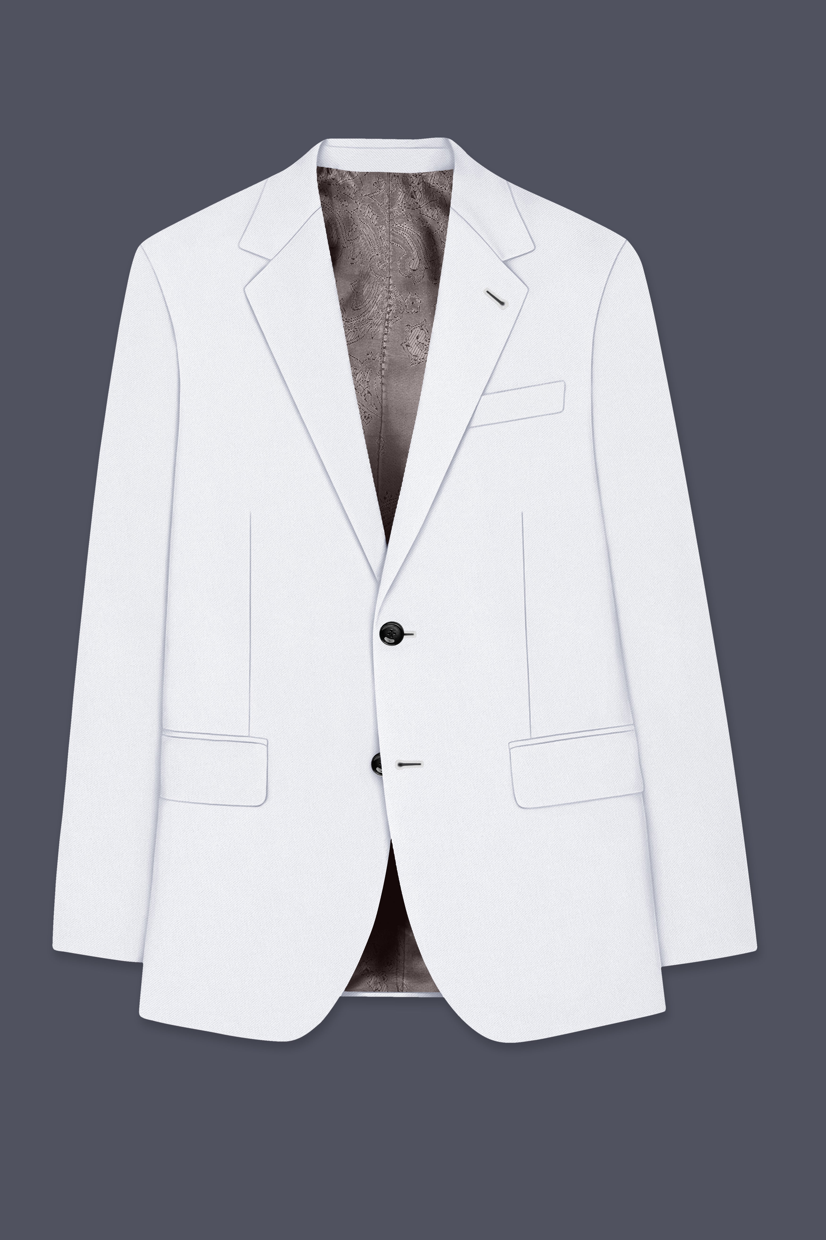 Lumier-Korean Bright White 4-Way Stretch Wrinkle-Free Wool Rich Single Breasted Suit