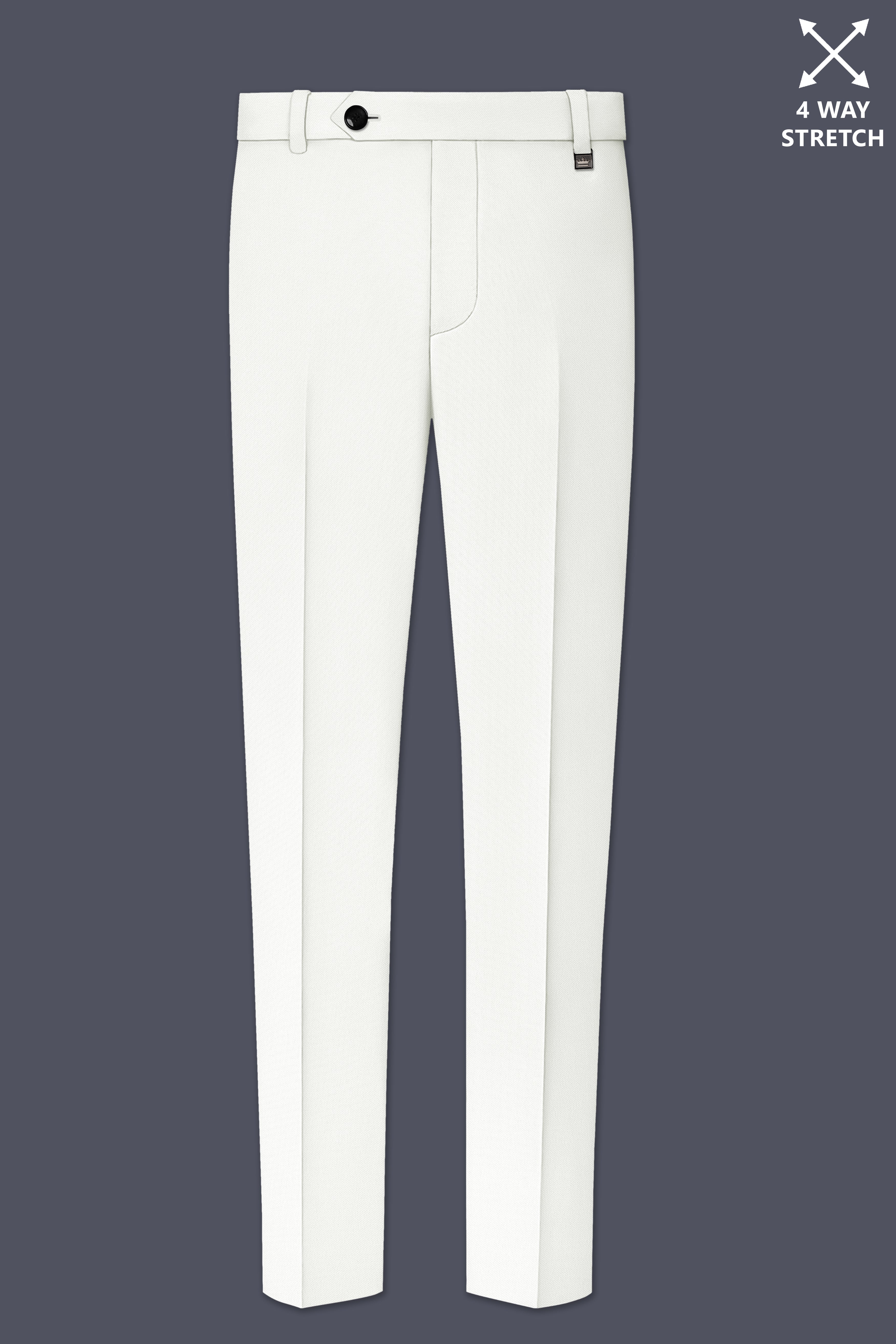 Celio-Korean Off White 4-Way Stretch Wrinkle-Free Wool Rich Single Breasted Suit
