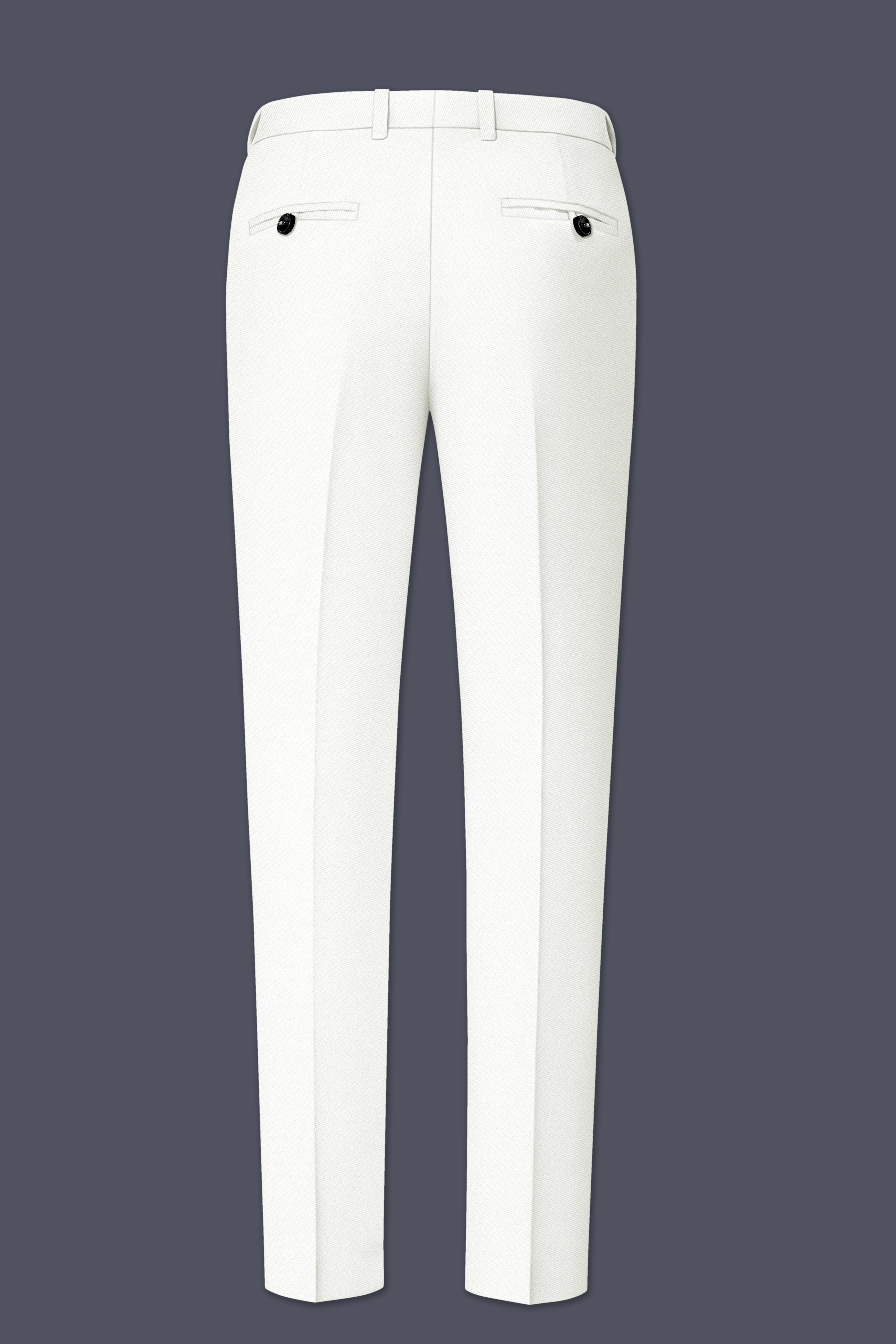 Celio-Korean Off White 4-Way Stretch Wrinkle-Free Wool Rich Single Breasted Suit