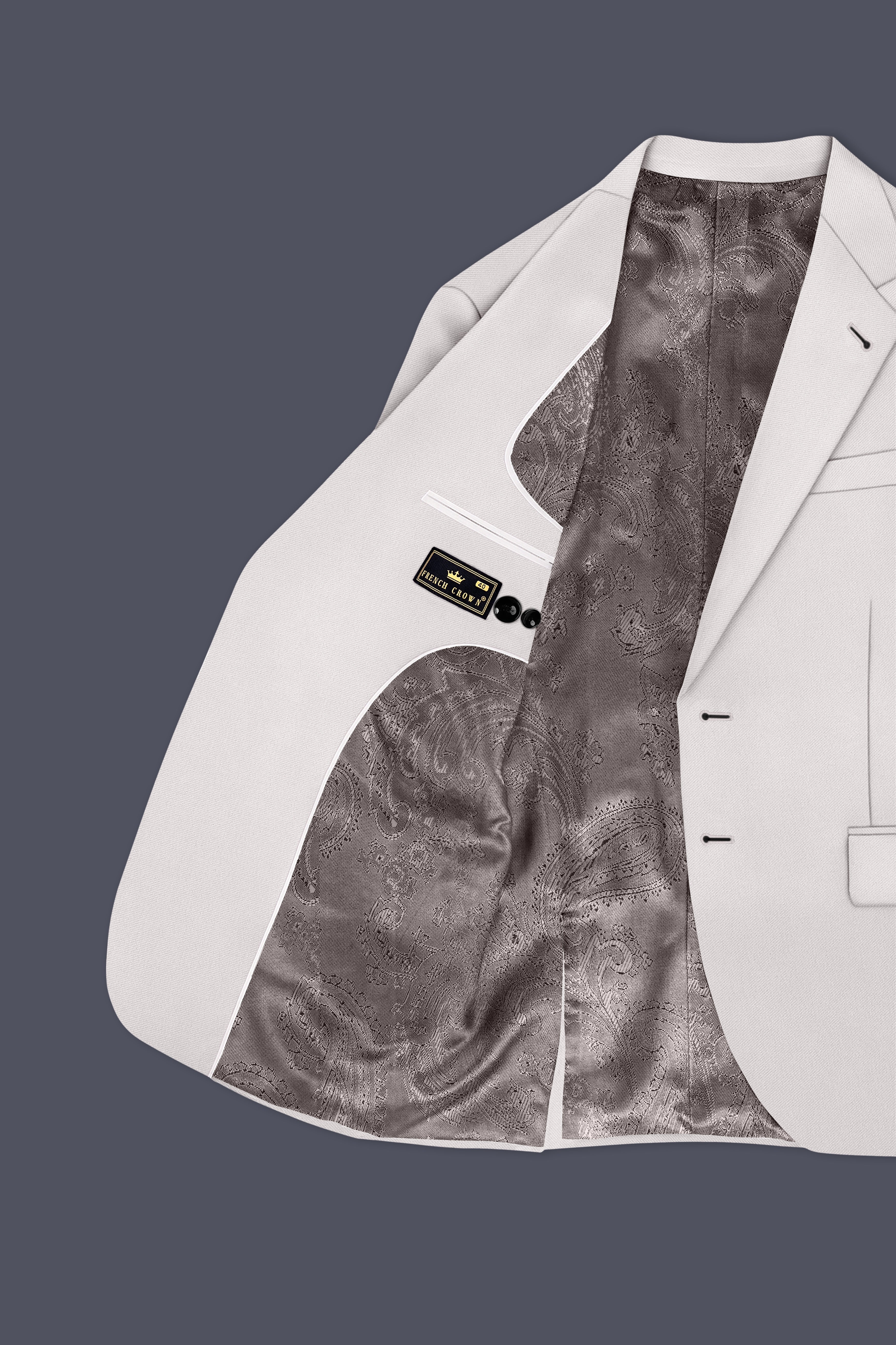 Ivora-Korean Amour Cream 4-Way Stretch Wrinkle-Free Wool Rich Single Breasted Suit