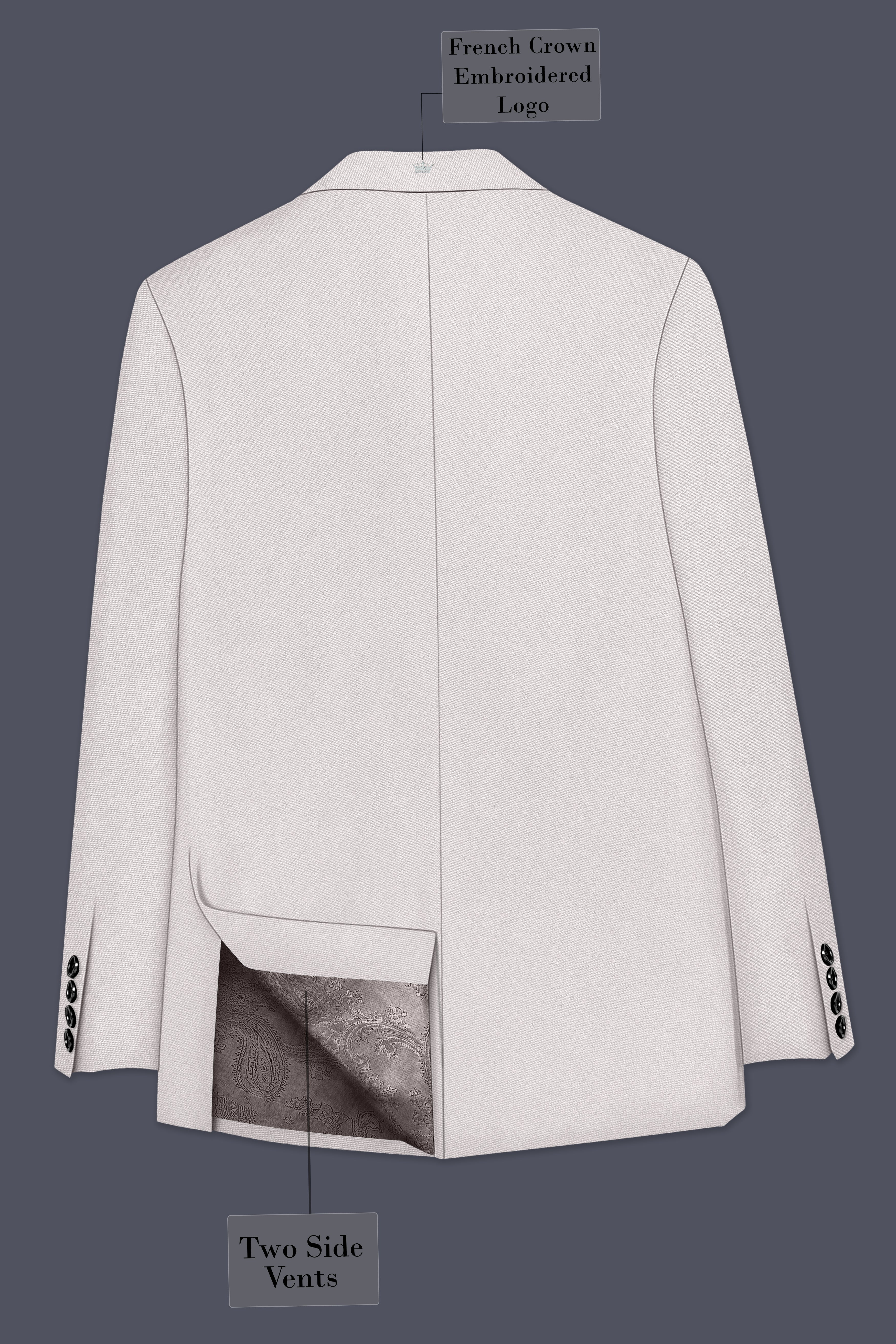Ivora-Korean Amour Cream 4-Way Stretch Wrinkle-Free Wool Rich Single Breasted Suit