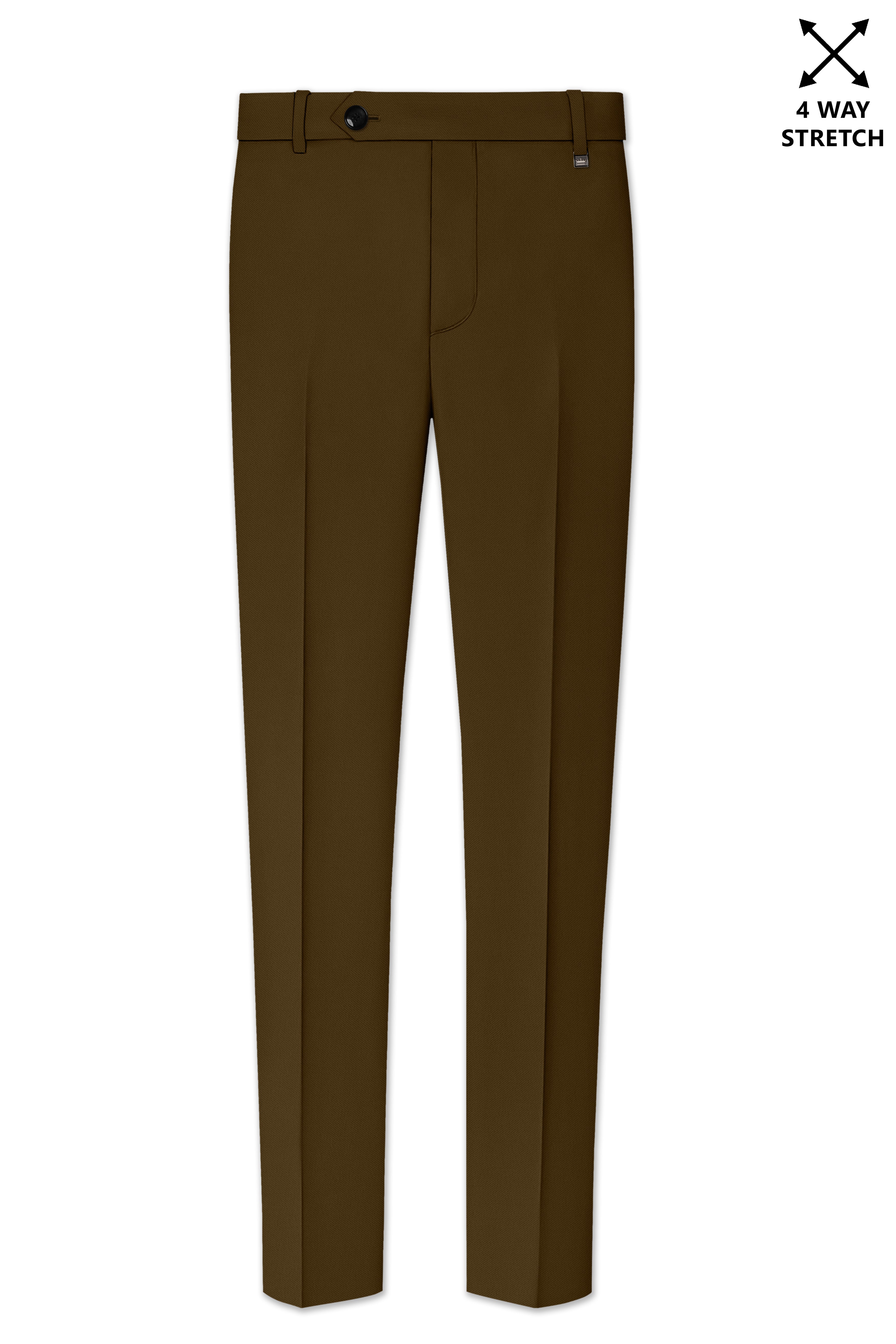 Terra-Korean Tumbleweed Brown 4-Way Stretch Wrinkle-Free Wool Rich Double Breasted Suit