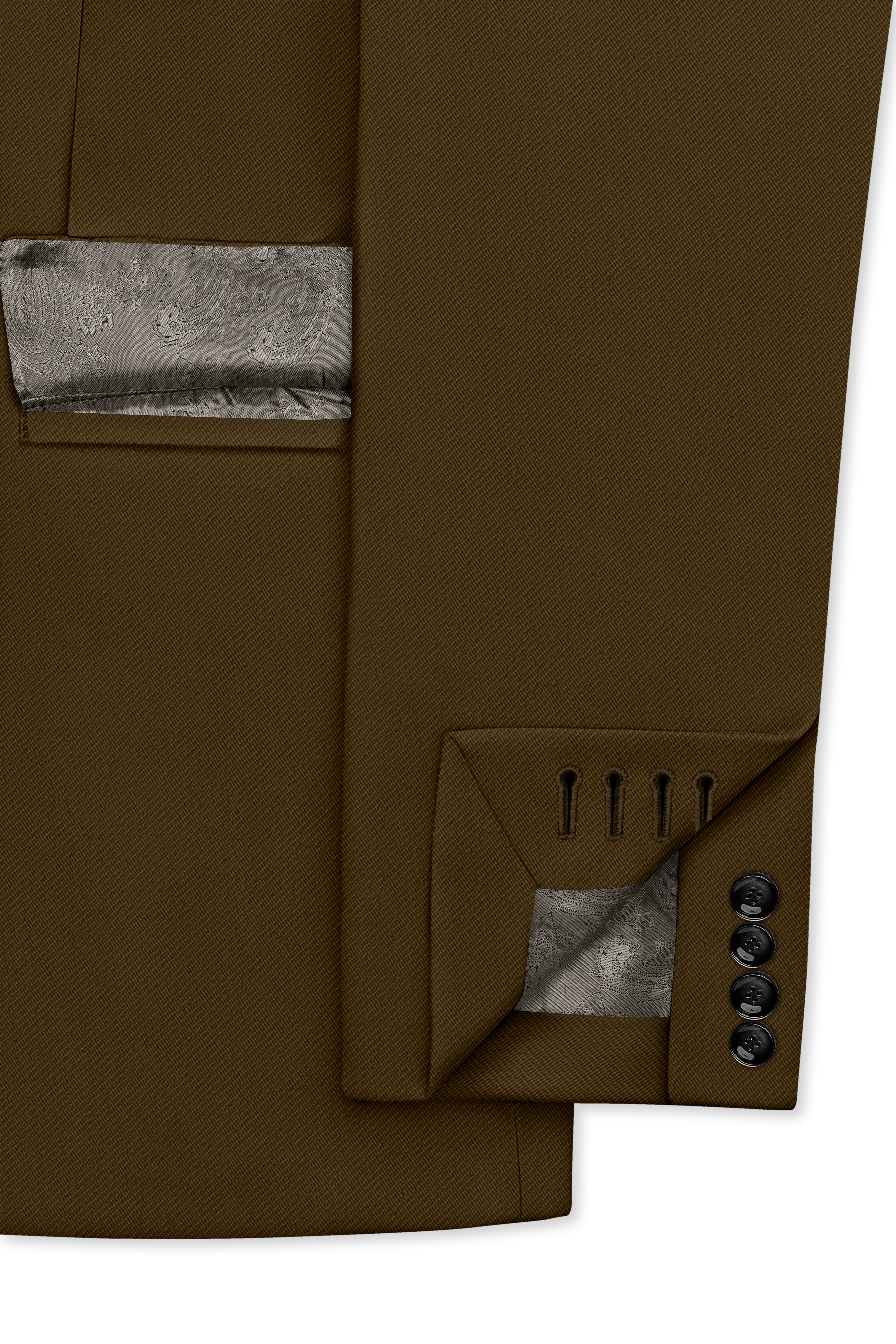 Terra-Korean Tumbleweed Brown 4-Way Stretch Wrinkle-Free Wool Rich Double Breasted Suit
